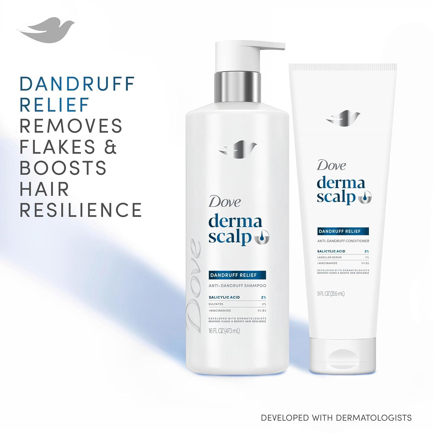 imageDove Derma Scalp Dandruff Relief Shampoo 1 ct with Salicylic Acid Sulfates and Niacinamide for Removing Flakes amp Boosting Hair Resilience 16 fl oz