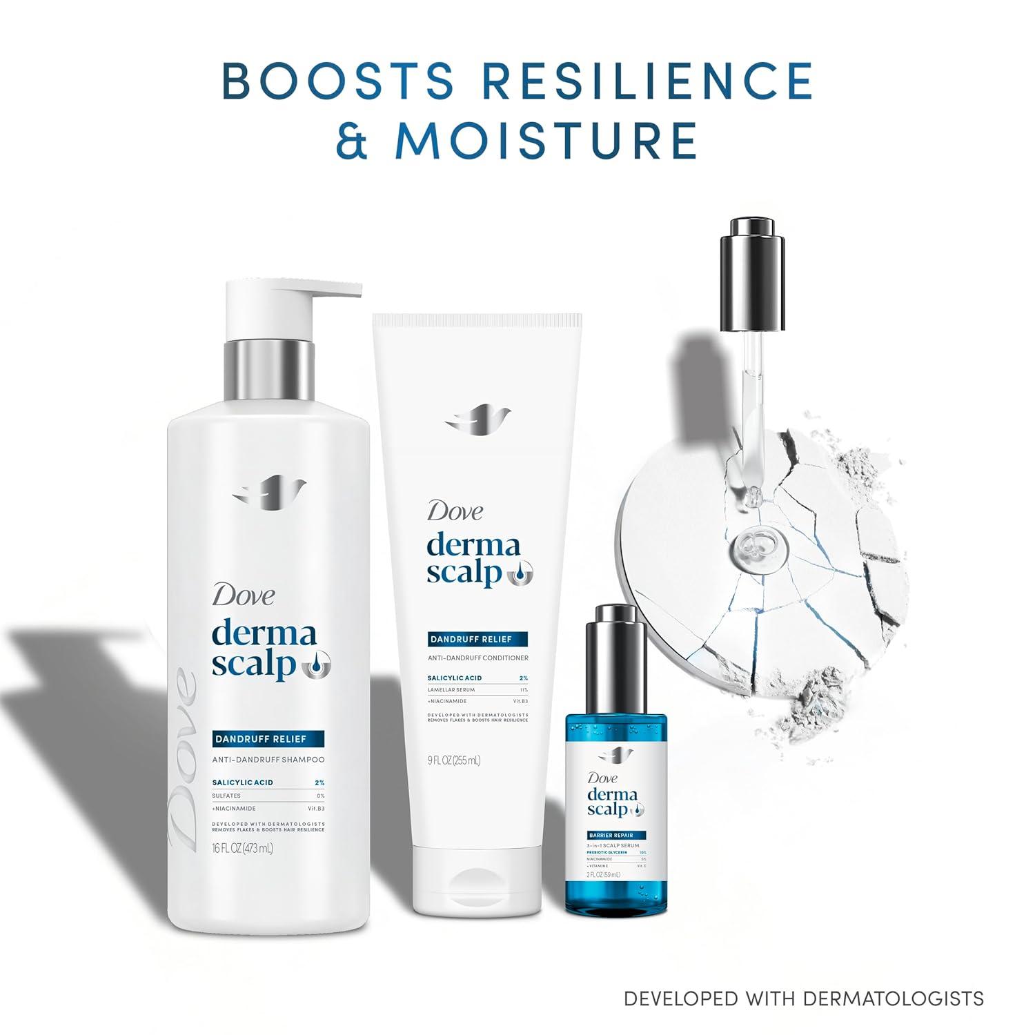 imageDove Derma Scalp Dandruff Relief Shampoo 1 ct with Salicylic Acid Sulfates and Niacinamide for Removing Flakes amp Boosting Hair Resilience 16 fl oz