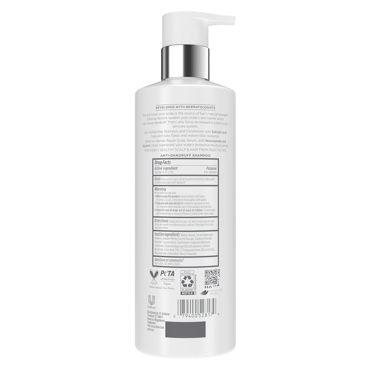 imageDove Derma Scalp Dandruff Relief Shampoo 1 ct with Salicylic Acid Sulfates and Niacinamide for Removing Flakes amp Boosting Hair Resilience 16 fl oz