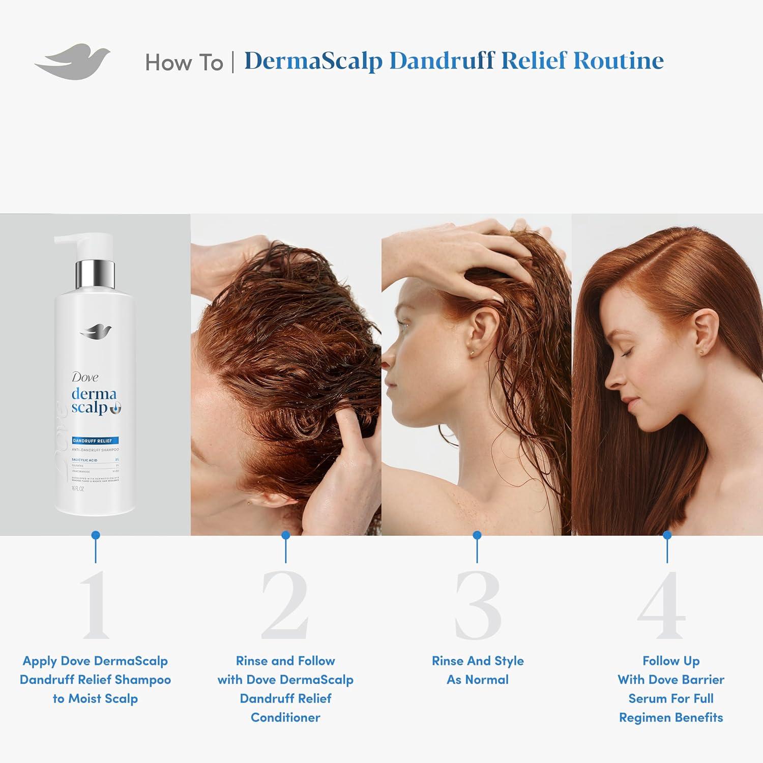 imageDove Derma Scalp Dandruff Relief Shampoo 1 ct with Salicylic Acid Sulfates and Niacinamide for Removing Flakes amp Boosting Hair Resilience 16 fl oz