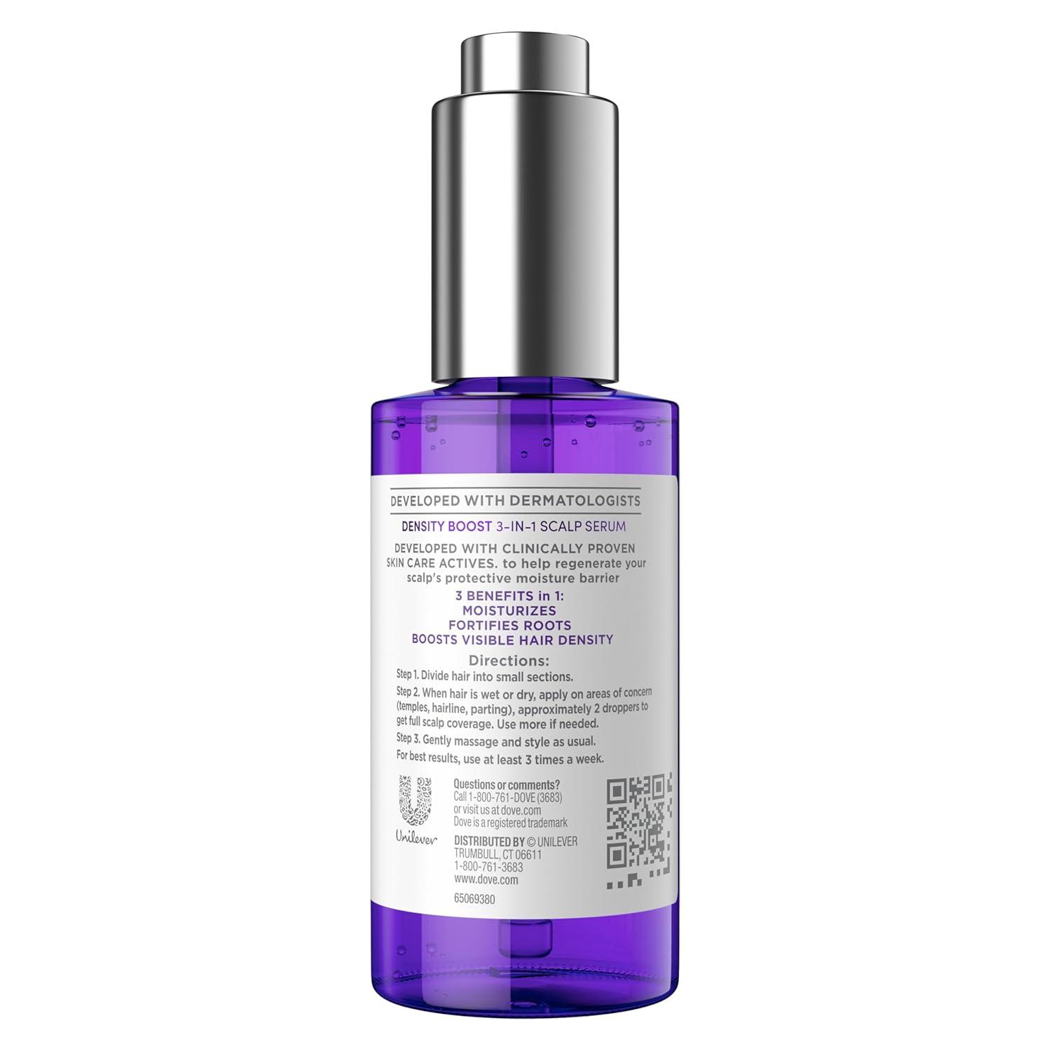 imageDove Derma Scalp Density Boost 3in1 Scalp Serum 1 ct With Prebiotic Glycerin Zinc Peptides and Niacinamide For Breakage And Hair Thinning 2 oz2 Fl Oz Pack of 1