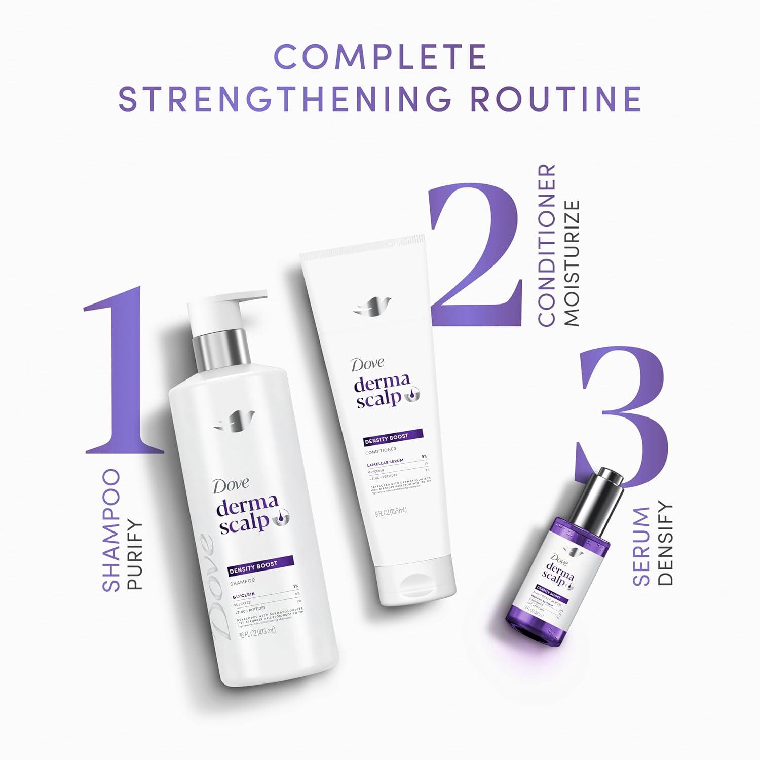 imageDove Derma Scalp Density Boost 3in1 Scalp Serum 1 ct With Prebiotic Glycerin Zinc Peptides and Niacinamide For Breakage And Hair Thinning 2 oz2 Fl Oz Pack of 2