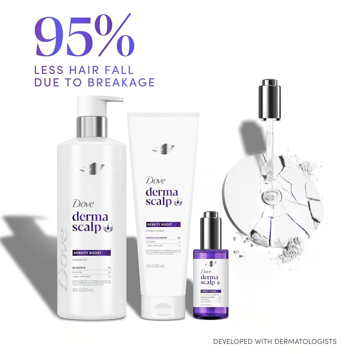 imageDove Derma Scalp Density Boost 3in1 Scalp Serum 1 ct With Prebiotic Glycerin Zinc Peptides and Niacinamide For Breakage And Hair Thinning 2 oz2 Fl Oz Pack of 1