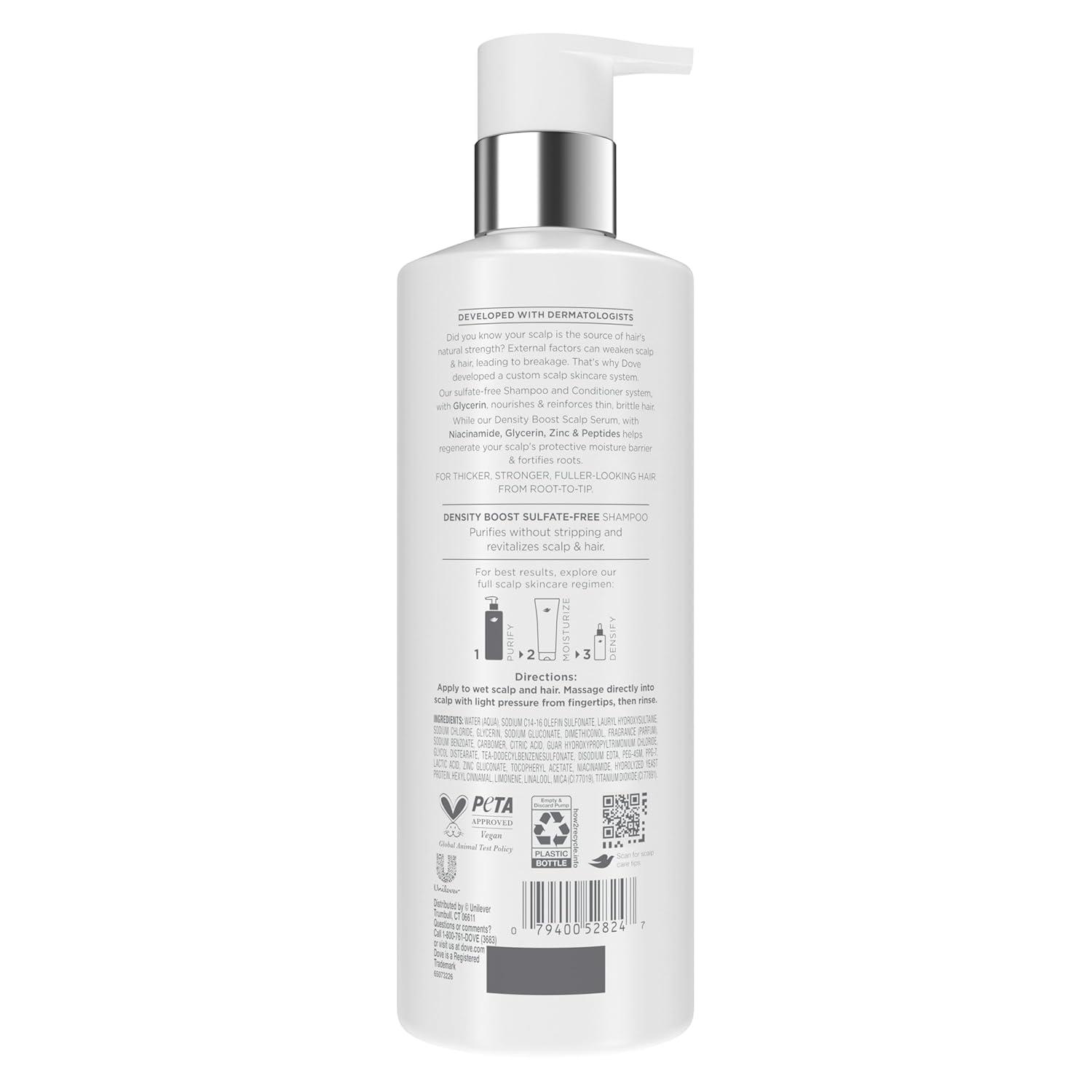 imageDove Derma Scalp Density Boost Shampoo 1 ct With Glycerin Sulfates And Zinc Peptides For Hair Loss And Breakage 16 oz