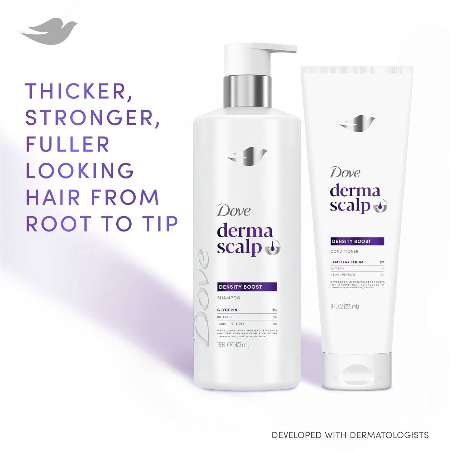 imageDove Derma Scalp Density Boost Shampoo 1 ct With Glycerin Sulfates And Zinc Peptides For Hair Loss And Breakage 16 oz
