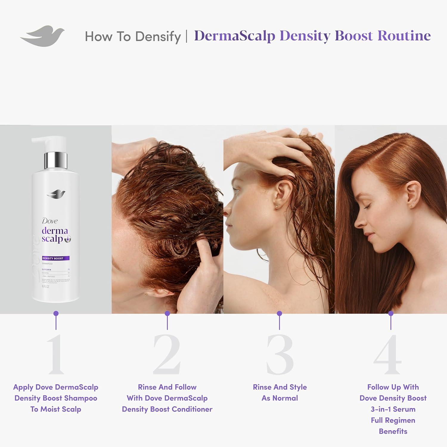 imageDove Derma Scalp Density Boost Shampoo 1 ct With Glycerin Sulfates And Zinc Peptides For Hair Loss And Breakage 16 oz