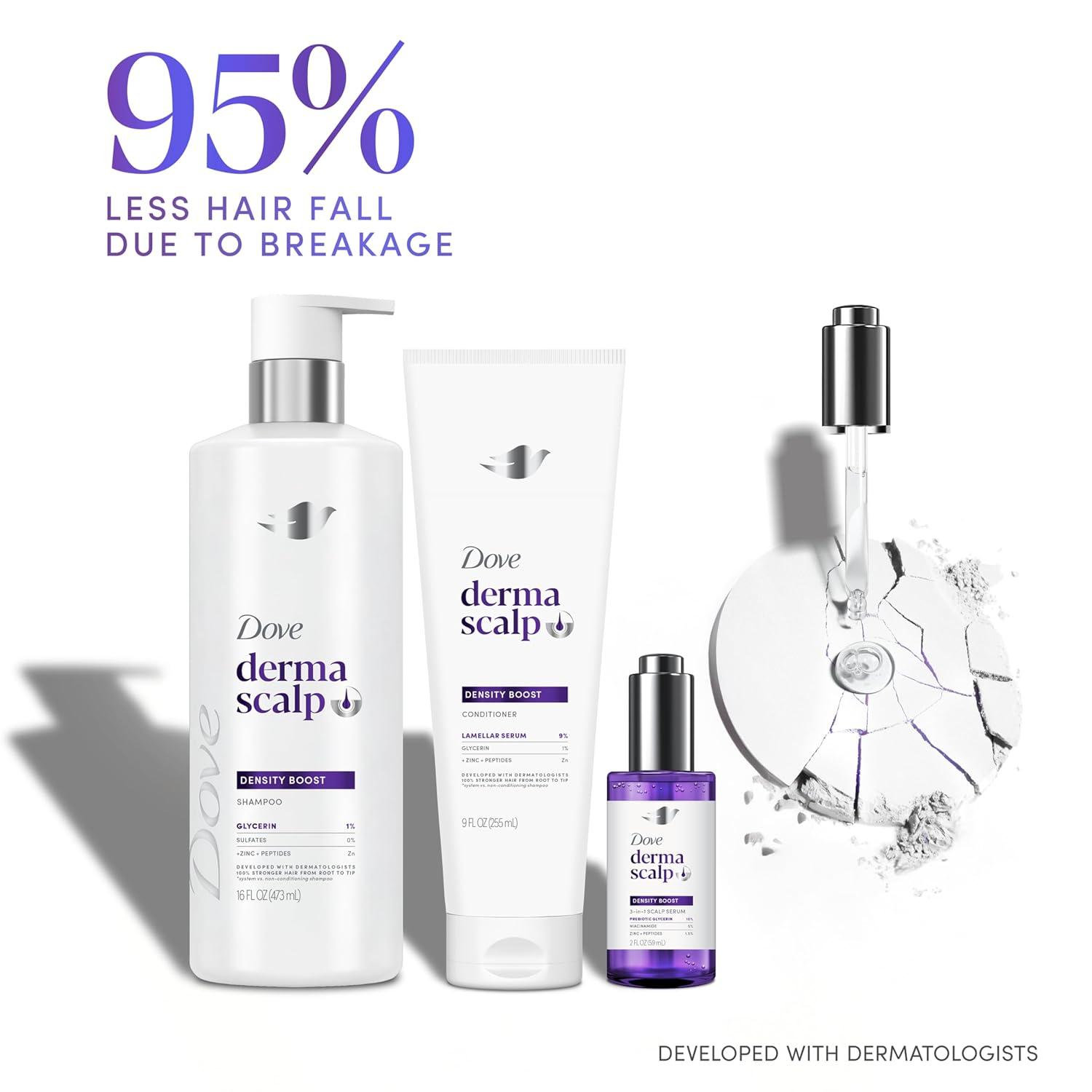 imageDove Derma Scalp Density Boost Shampoo 1 ct With Glycerin Sulfates And Zinc Peptides For Hair Loss And Breakage 16 oz