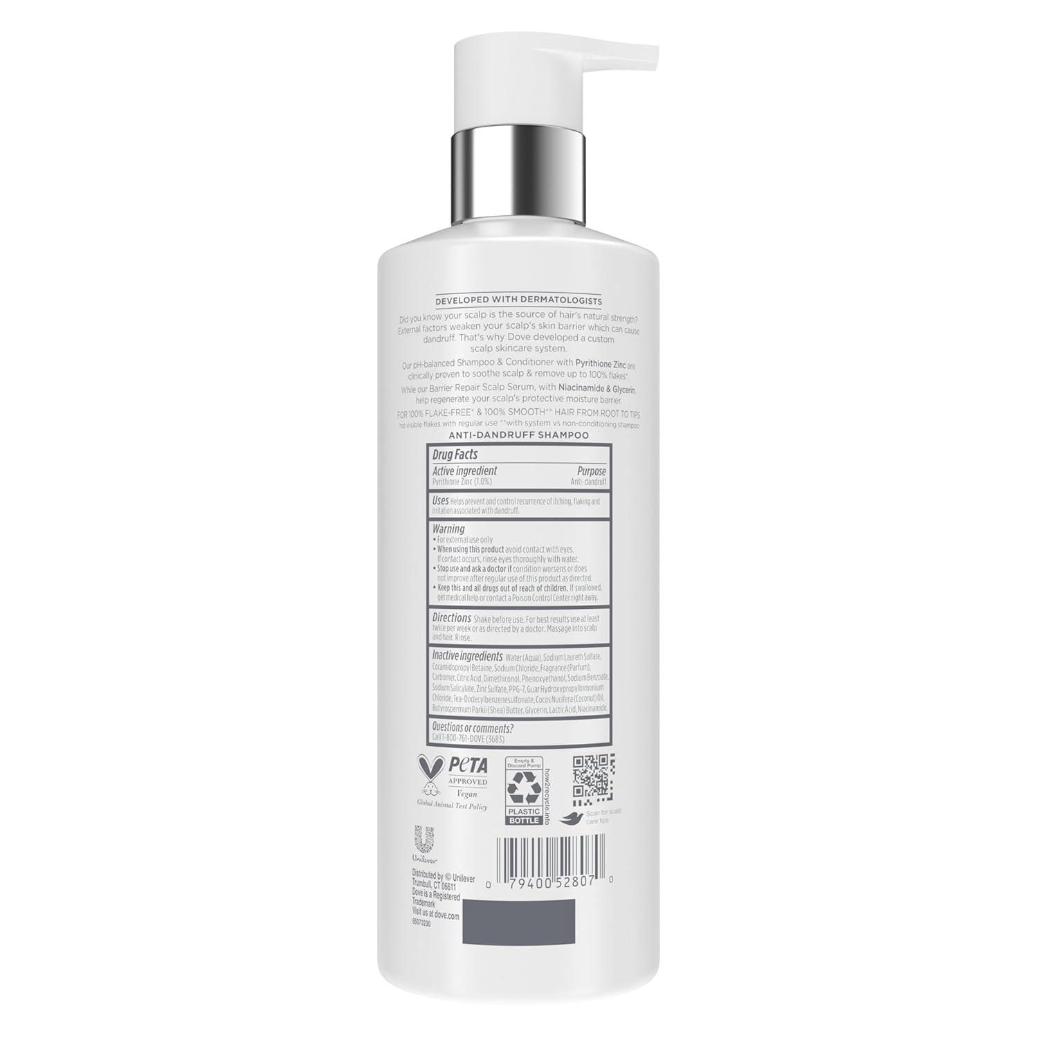 imageDove Derma Scalp Shampoo 1 ct Dandruff amp Itch Relief for 100 FlakeFree amp Smooth Hair with Niacinamide amp Glycerin 16 oz