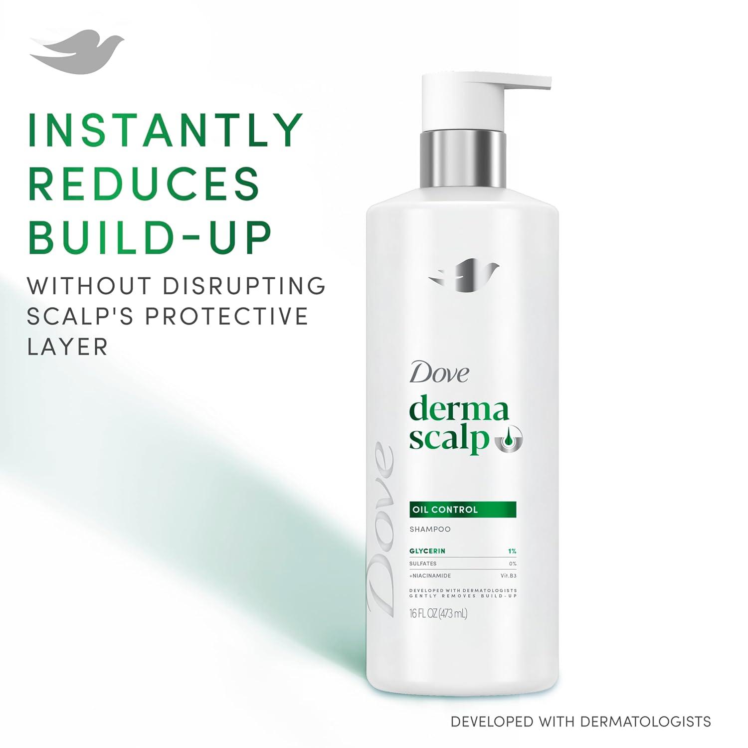 imageDove Derma Scalp Shampoo 1 ct Oil Control for Gentle BuildUp Removing with Glycerin 16 oz