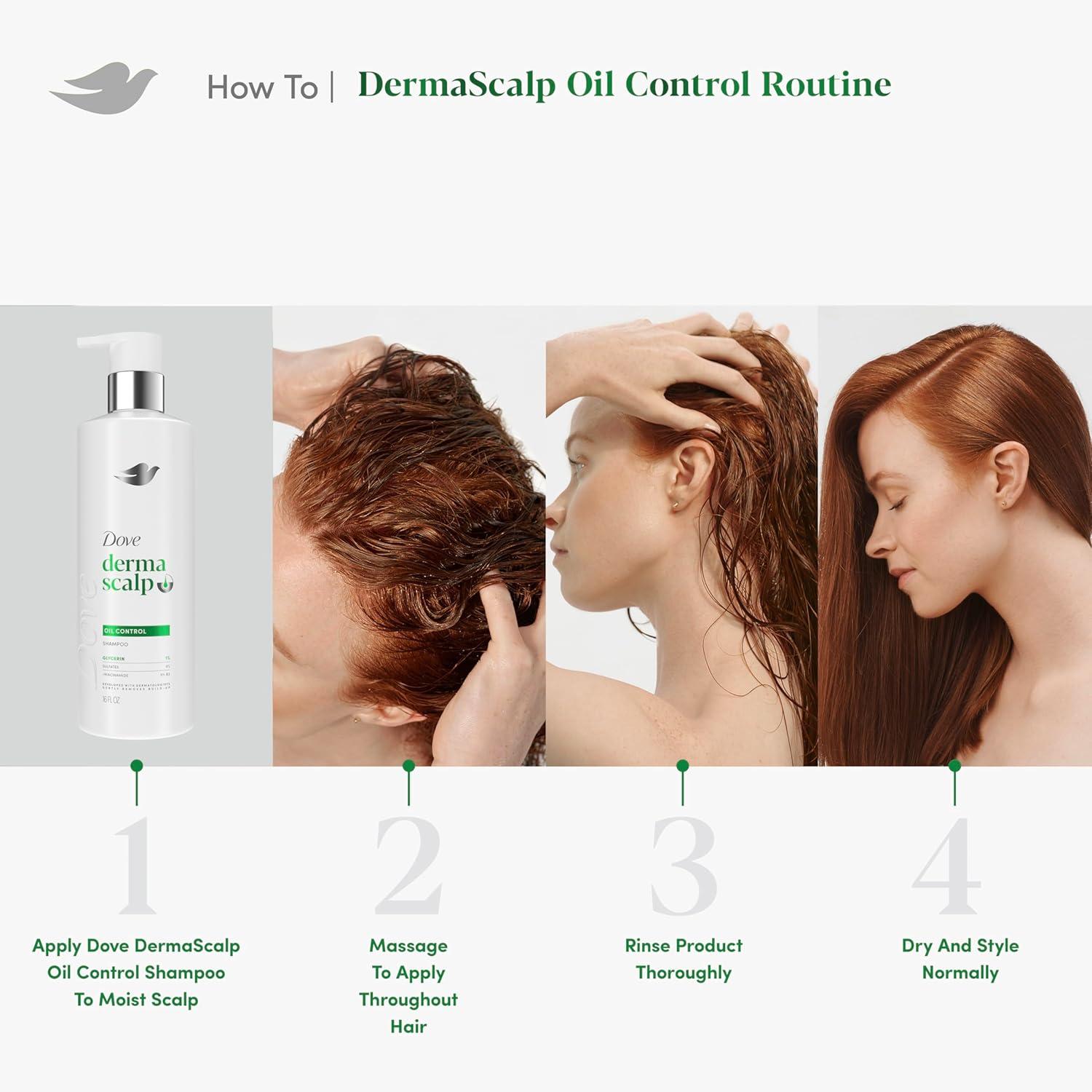 imageDove Derma Scalp Shampoo 1 ct Oil Control for Gentle BuildUp Removing with Glycerin 16 oz