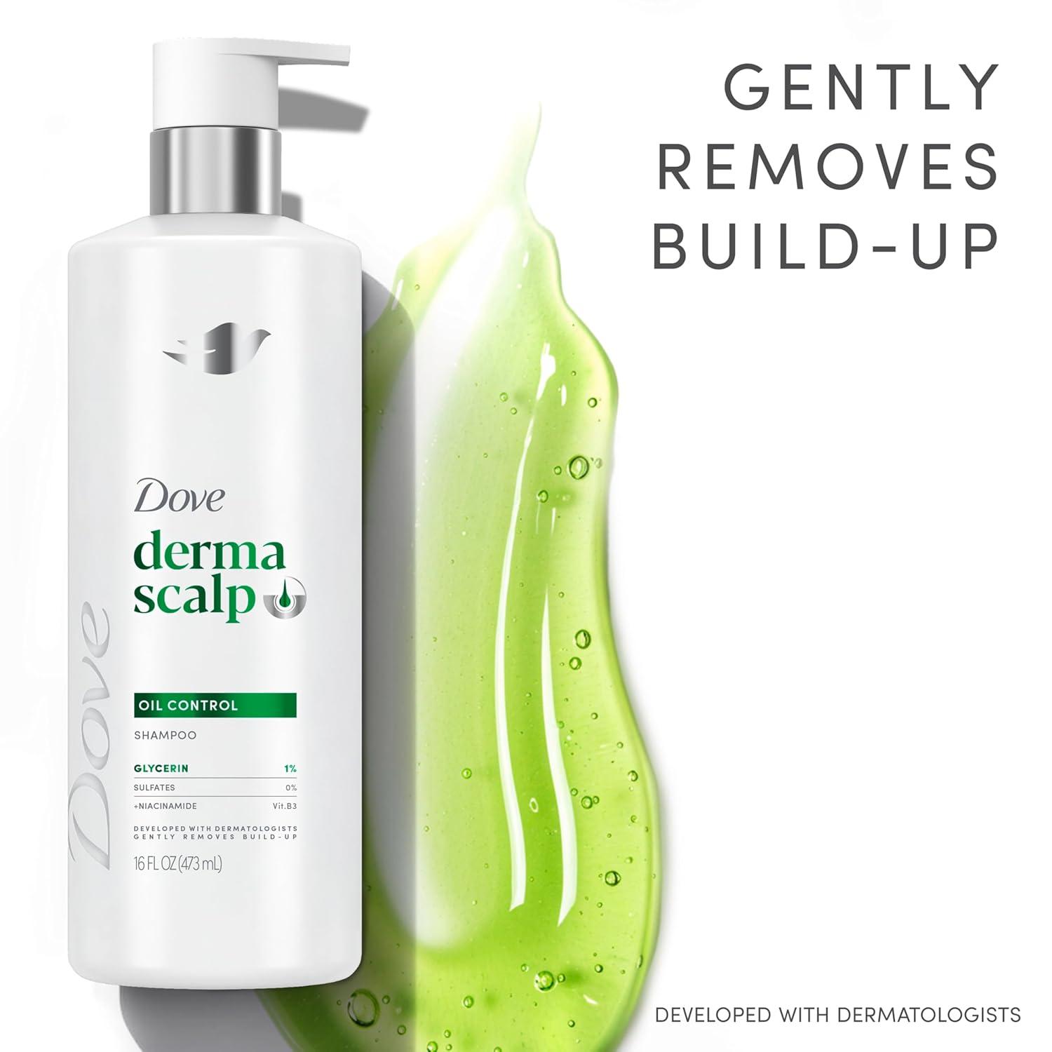 imageDove Derma Scalp Shampoo 1 ct Oil Control for Gentle BuildUp Removing with Glycerin 16 oz