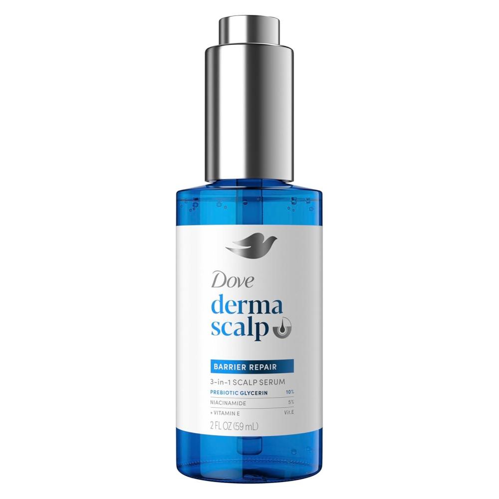 imageDove Derma Scalp Dandruff Relief 3in1 Barrier Repair Serum 1 ct with Prebiotic Glycerin Niacinamide and Vitamin E for DandruffProne Flaky Dry Scalp 2 fl oz