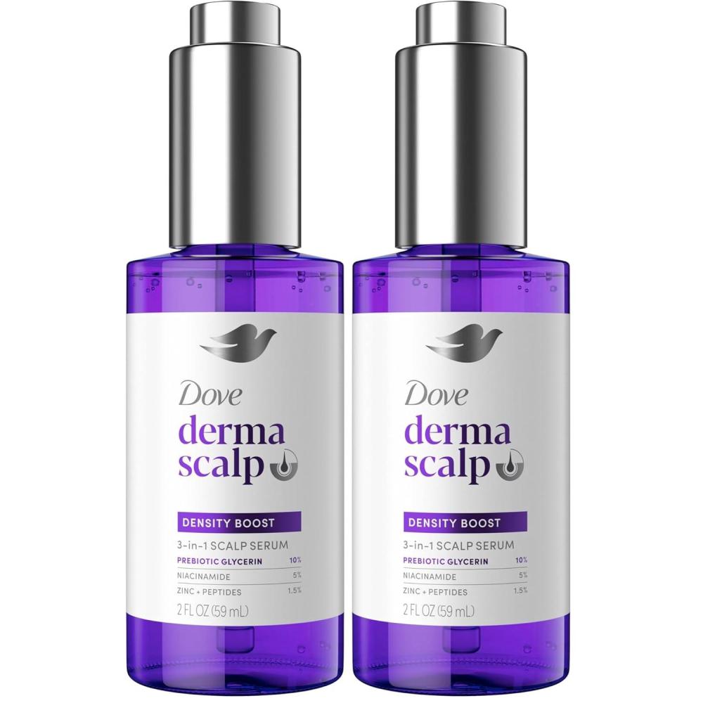 imageDove Derma Scalp Density Boost 3in1 Scalp Serum 1 ct With Prebiotic Glycerin Zinc Peptides and Niacinamide For Breakage And Hair Thinning 2 oz2 Fl Oz Pack of 2