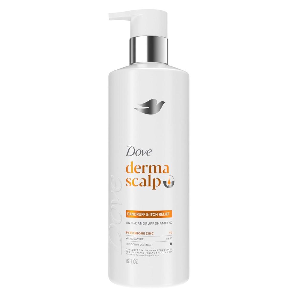 imageDove Derma Scalp Shampoo 1 ct Dandruff amp Itch Relief for 100 FlakeFree amp Smooth Hair with Niacinamide amp Glycerin 16 oz