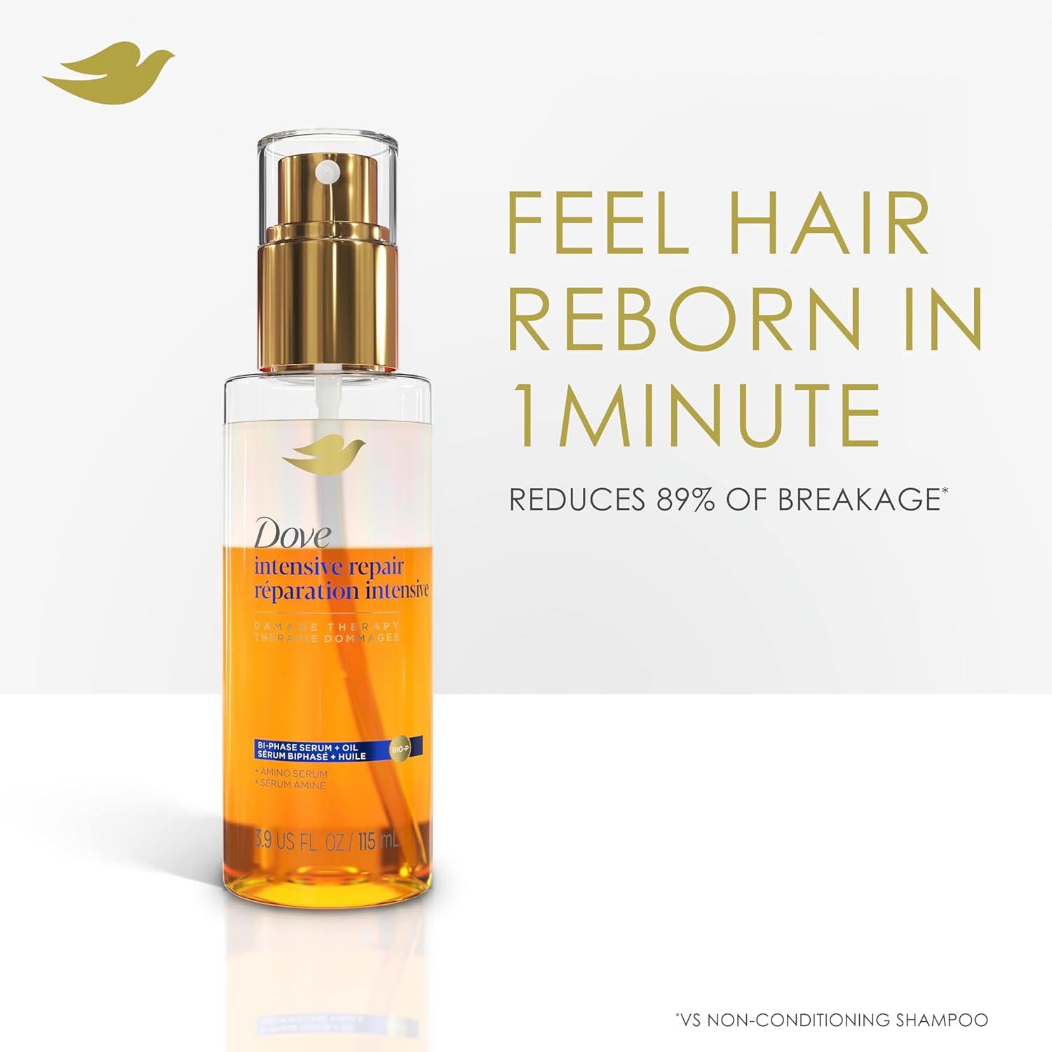 imageDove Damage Therapy Intensive Repair with Amino Serum BiPhase Serum Oil Hair Spray for Shine Frizz Control and Split Ends 39 oz