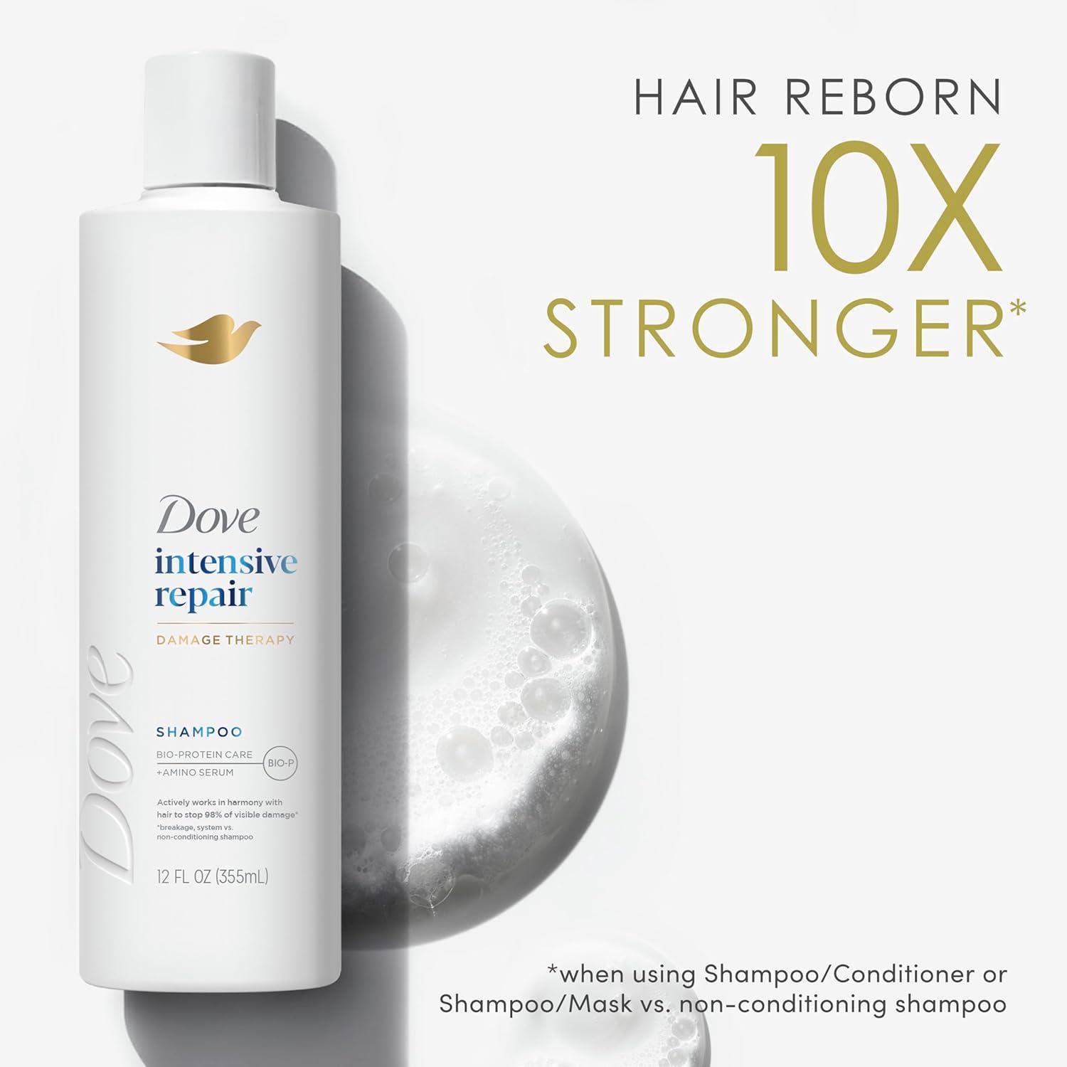 imageDove Shampoo 4 Pack Intensive Repair for Damaged Hair with BioProtein Care Technology and Amino Serum 28 Fl OzFragranced