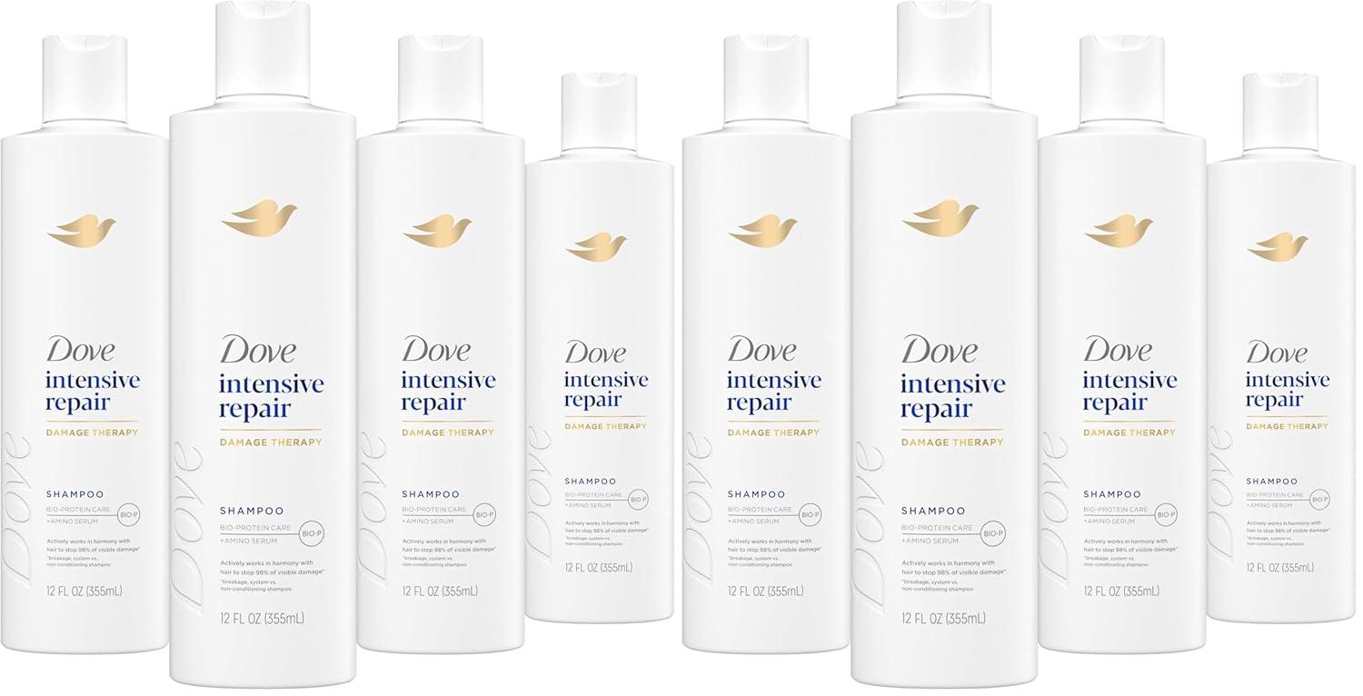imageDove Shampoo 4 Pack Intensive Repair for Damaged Hair with BioProtein Care Technology and Amino Serum 28 Fl OzFragranced