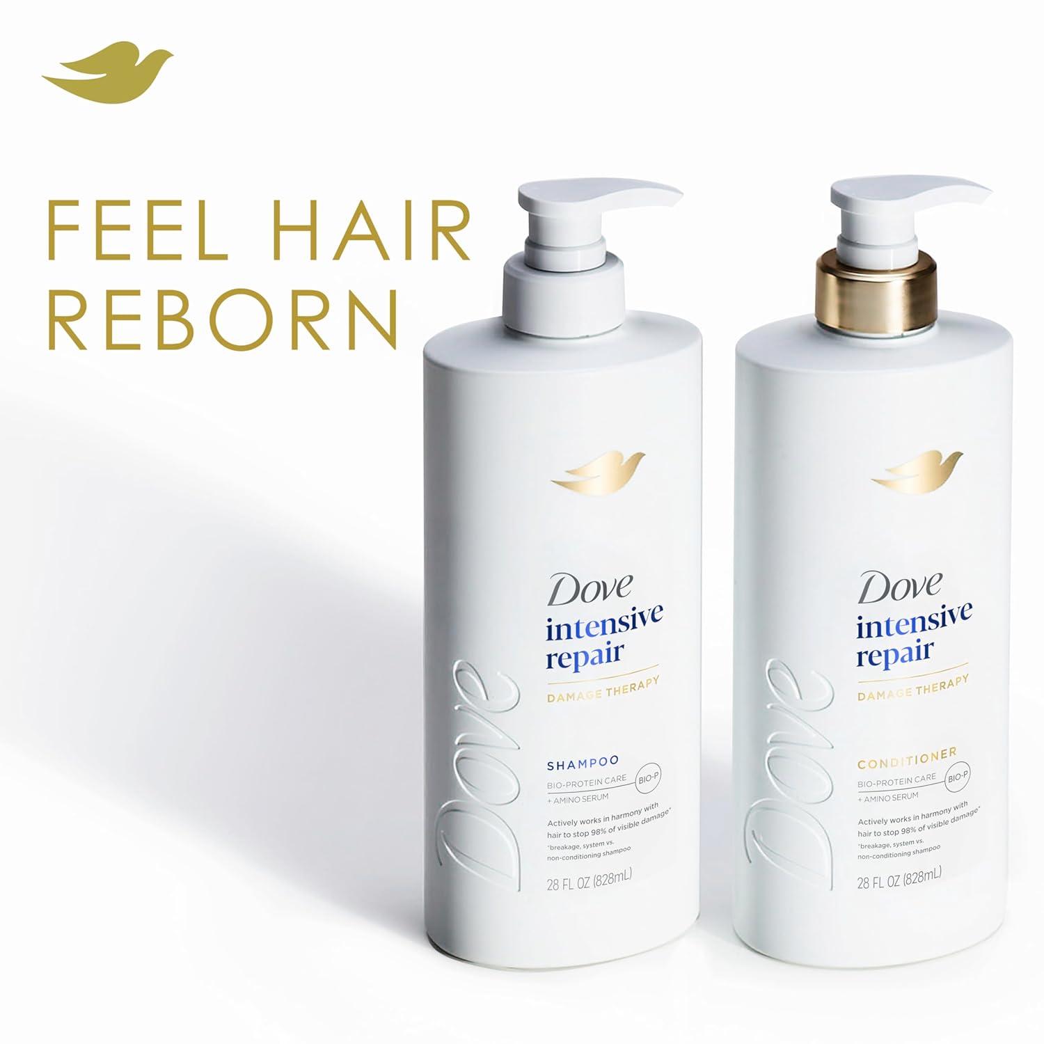 imageDove Shampoo 4 Pack Intensive Repair for Damaged Hair with BioProtein Care Technology and Amino Serum 28 Fl OzFragranced