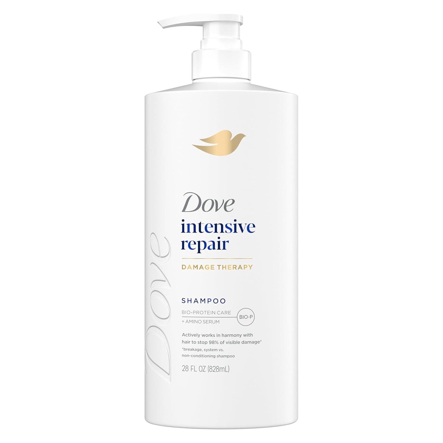 imageDove Shampoo 4 Pack Intensive Repair for Damaged Hair with BioProtein Care Technology and Amino Serum 28 Fl OzFragranced