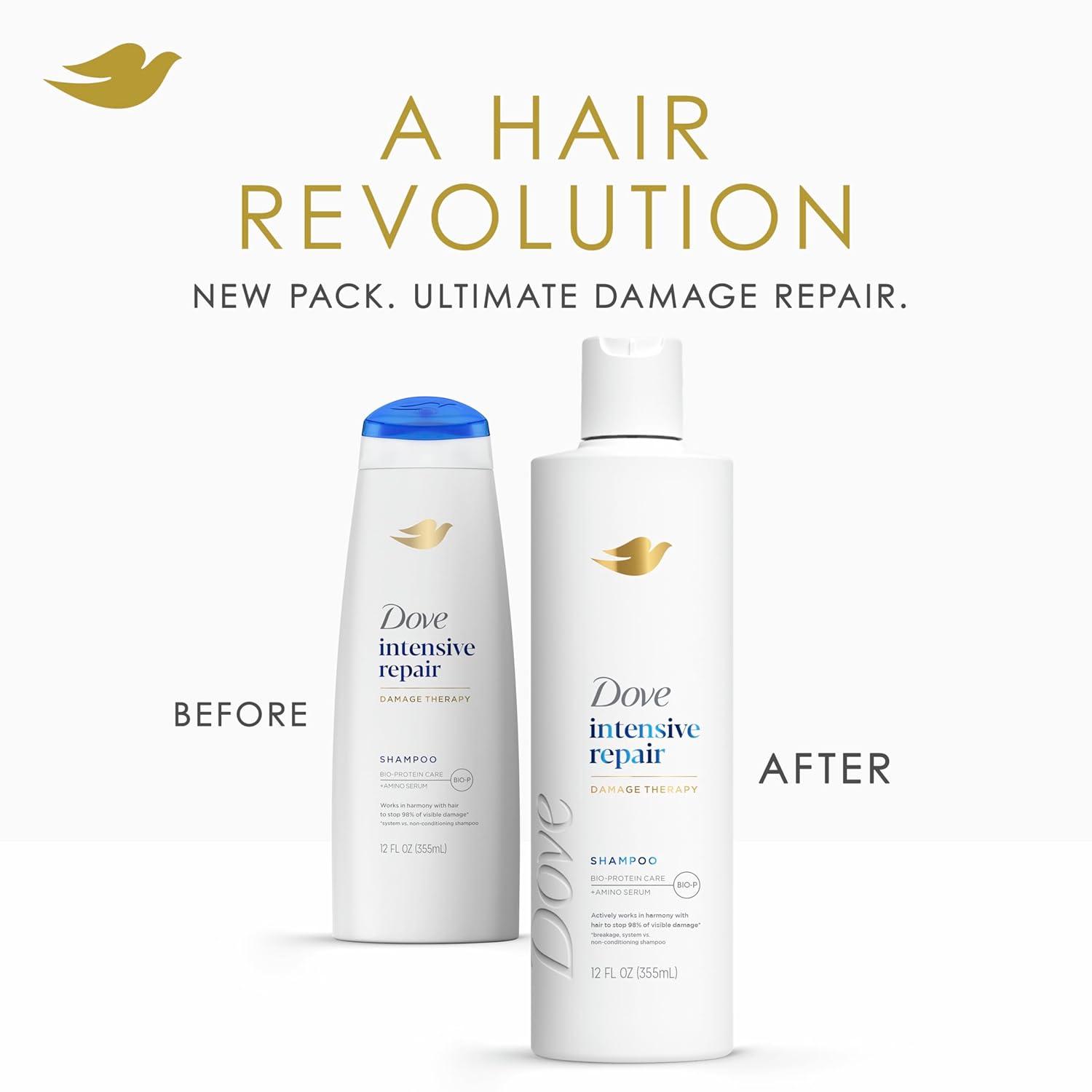 imageDove Shampoo 4 Pack Intensive Repair for Damaged Hair with BioProtein Care Technology and Amino Serum 28 Fl OzFragranced