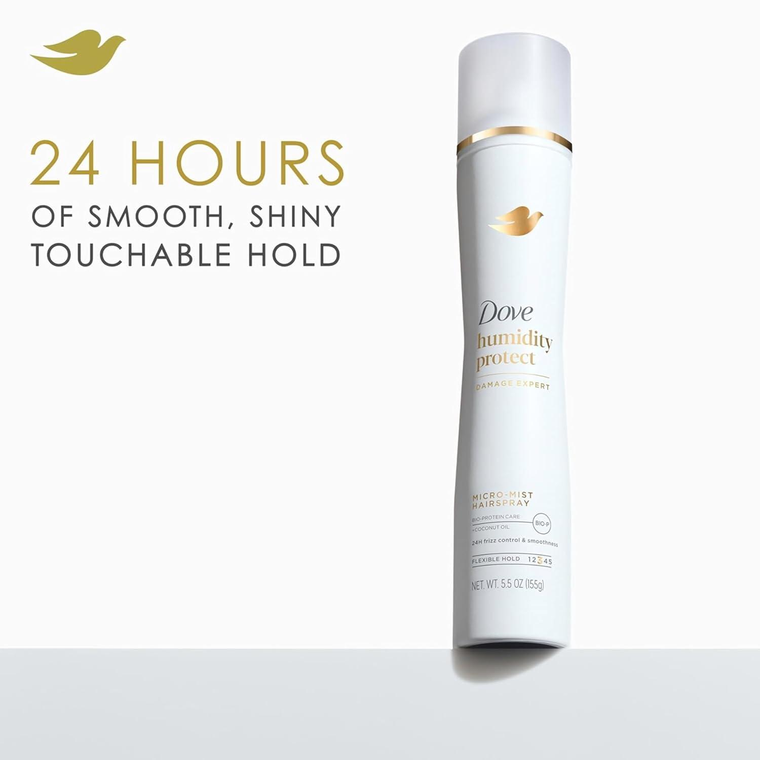 imageDove Flexible Hold Hairspray 6 ct Protect MicroMist for Longlasting Hold Protection Against Humidity Allday Flexible Hold for 24H Frizz Control 55 ozFragranced