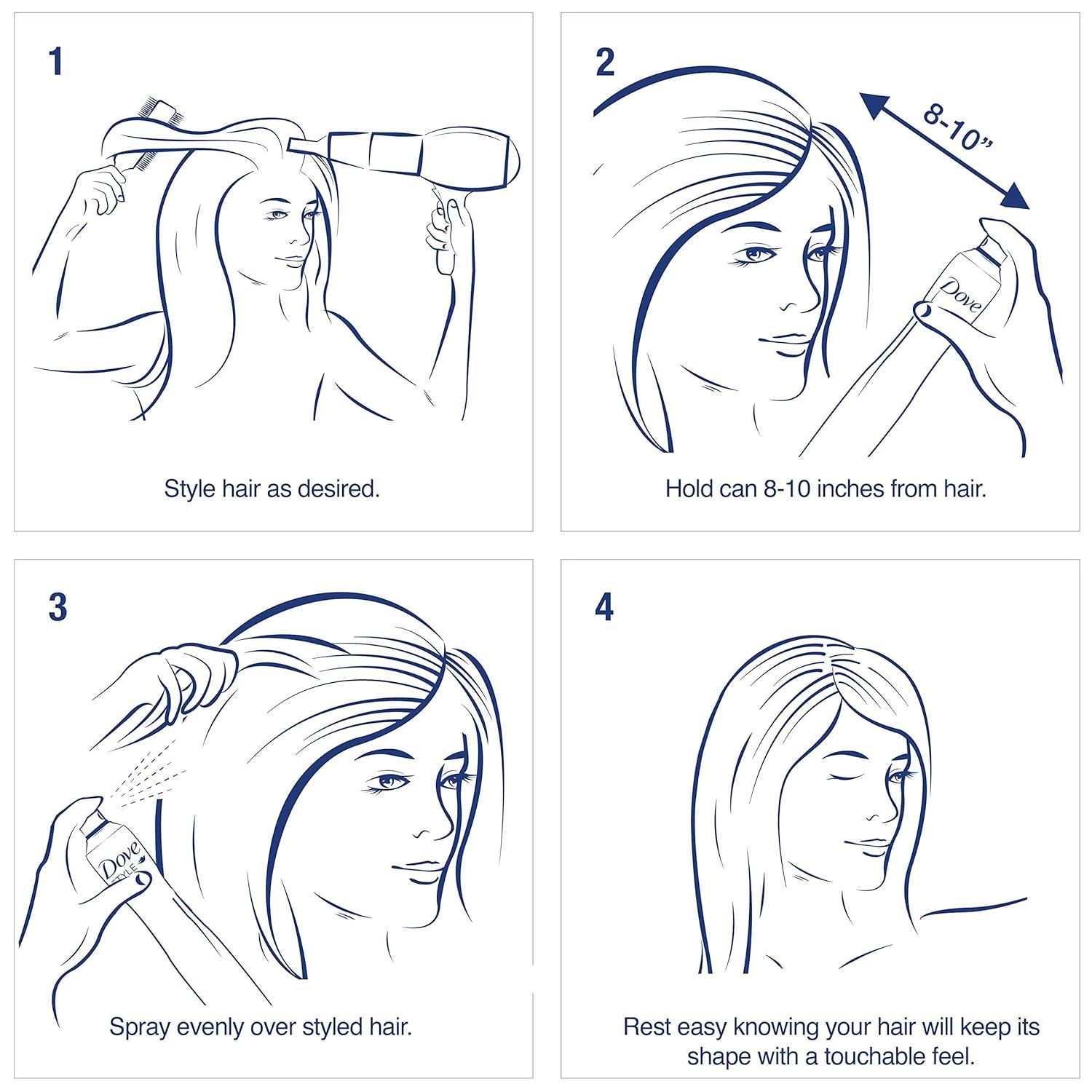 imageDove Flexible Hold Hairspray 6 ct Protect MicroMist for Longlasting Hold Protection Against Humidity Allday Flexible Hold for 24H Frizz Control 55 ozNatural