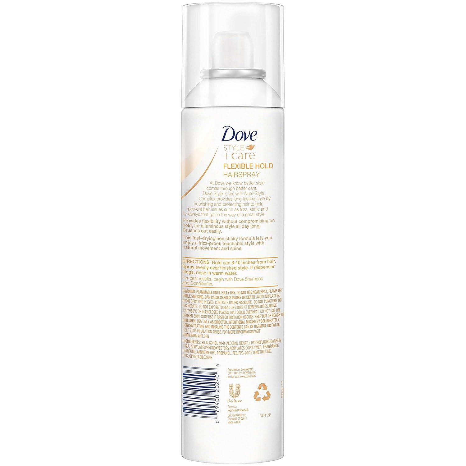 imageDove Flexible Hold Hairspray 6 ct Protect MicroMist for Longlasting Hold Protection Against Humidity Allday Flexible Hold for 24H Frizz Control 55 ozNatural