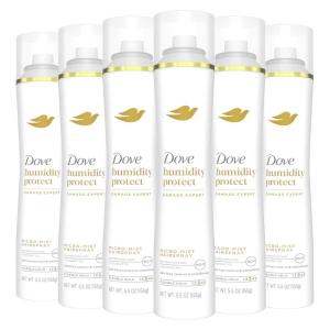 Dove Flexible Hold Hairspray 6 ct Protect Micro-Mist for Long-lasting Hold, Protection Against Humidity All-day Flexible Hold for 24H Frizz Control 5.5 oz(Fragranced)