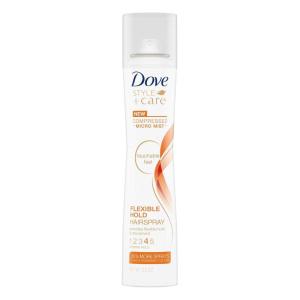 Dove Flexible Hold Hairspray 6 ct Protect Micro-Mist for Long-lasting Hold, Protection Against Humidity All-day Flexible Hold for 24H Frizz Control 5.5 oz(Natural)