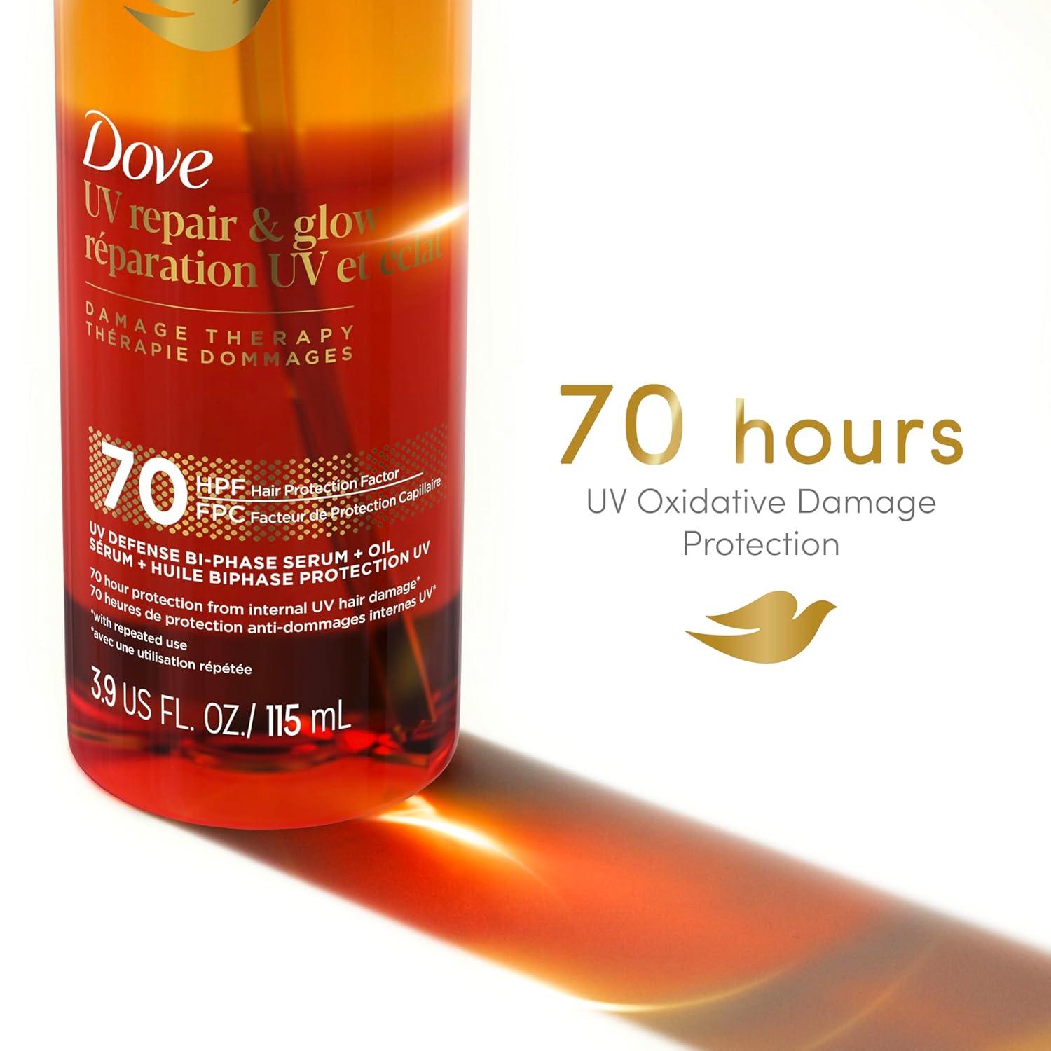 imageDove Damage Therapy Defense BiPhase Serum Oil 1 ct UV Repair amp Glow for 70 Hour Hair Protection with Ferulic Serum 39 fl oz