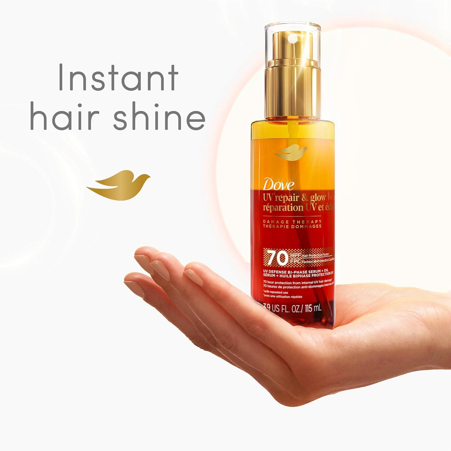 imageDove Damage Therapy Defense BiPhase Serum Oil 1 ct UV Repair amp Glow for 70 Hour Hair Protection with Ferulic Serum 39 fl oz