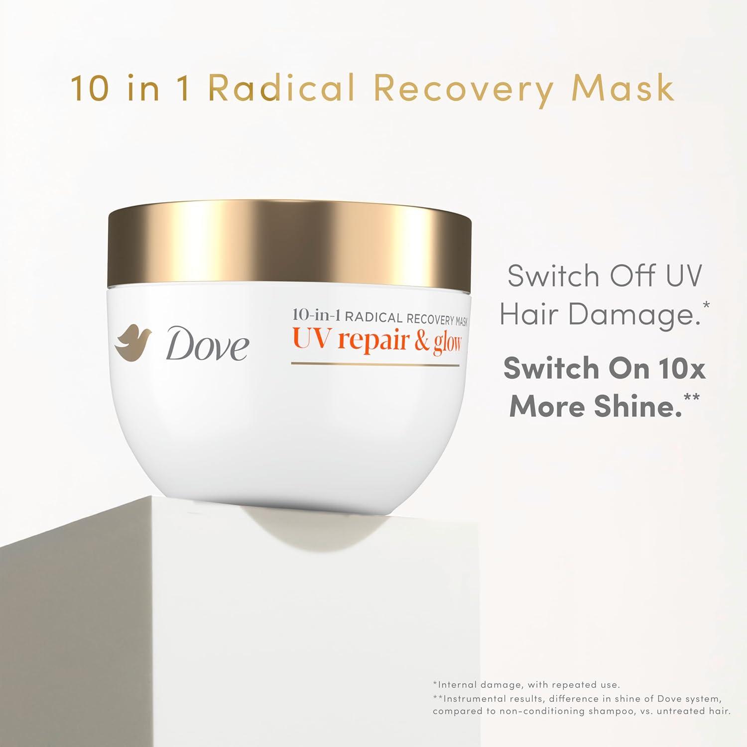 imageDove Radical Recovery 10in1 Hair Mask 1ct UV Repair amp Glow Deep recovery from 99 of UV hair damage with Melting LumiBeads 92 oz