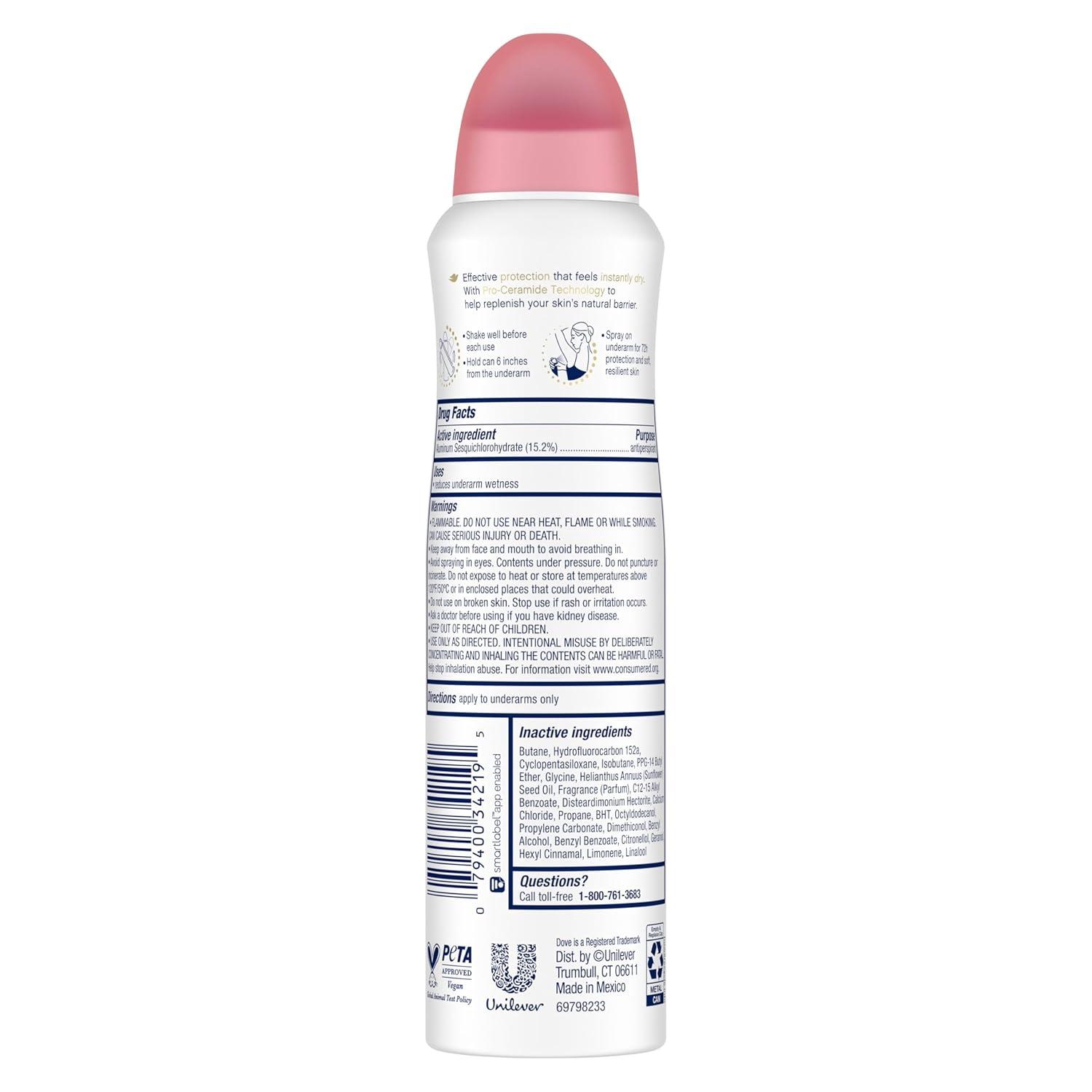 imageDove Advanced Care Antiperspirant Deodorant Spray Powder Soft 3 Count to help skin barrier repair after shaving 72 hour antiperspirant deodorant for soft underarms with boosted ceramide levels 38 oz114 Ounce Pack of 1