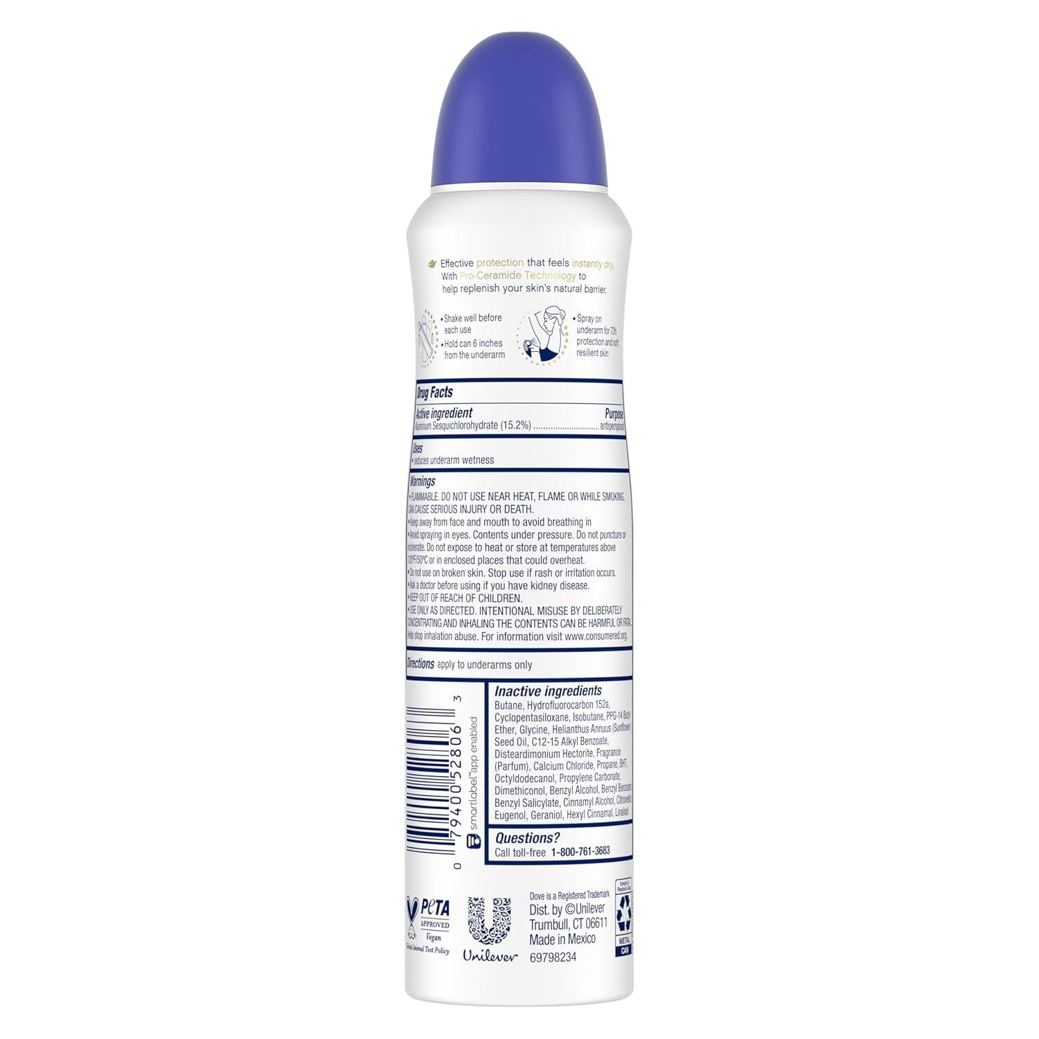 imageDove Advanced Care Antiperspirant Deodorant Spray Powder Soft 3 Count to help skin barrier repair after shaving 72 hour antiperspirant deodorant for soft underarms with boosted ceramide levels 38 oz38 Ounce Pack of 1