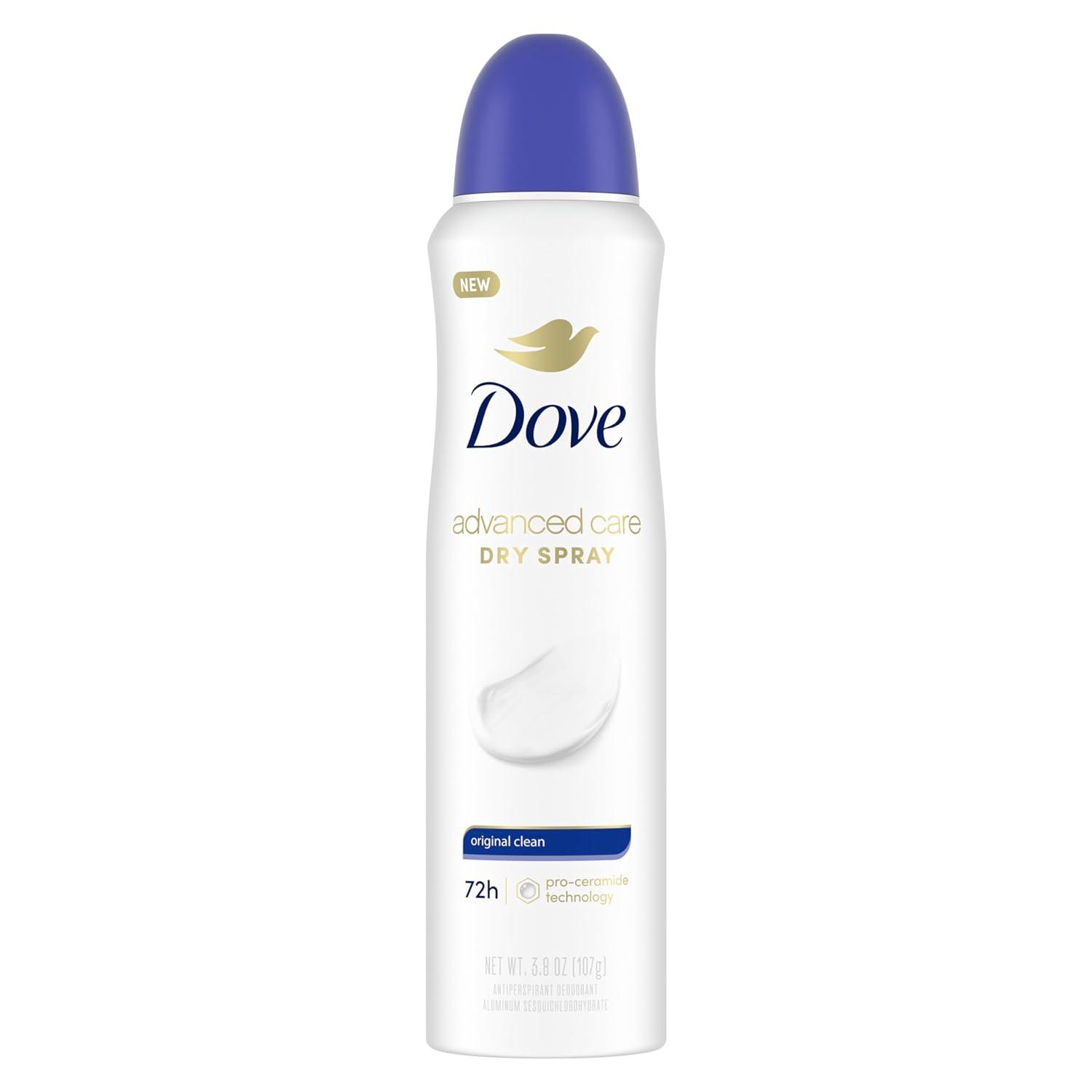 imageDove Advanced Care Antiperspirant Deodorant Spray Powder Soft 3 Count to help skin barrier repair after shaving 72 hour antiperspirant deodorant for soft underarms with boosted ceramide levels 38 oz38 Ounce Pack of 1