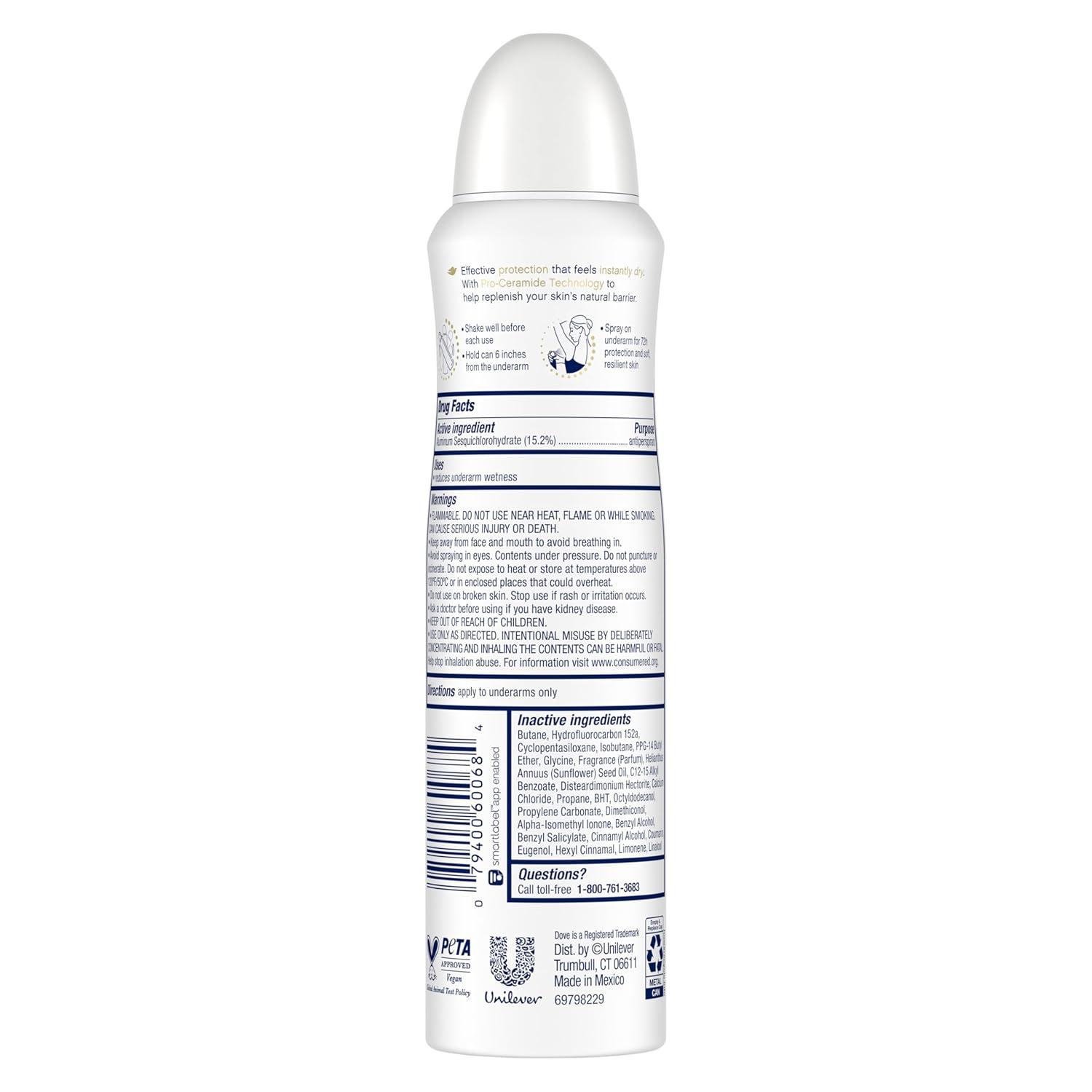 imageDove Advanced Care Antiperspirant Deodorant Spray Powder Soft 3 Count to help skin barrier repair after shaving 72 hour antiperspirant deodorant for soft underarms with boosted ceramide levels 38 oz38 Ounce Pack of 12