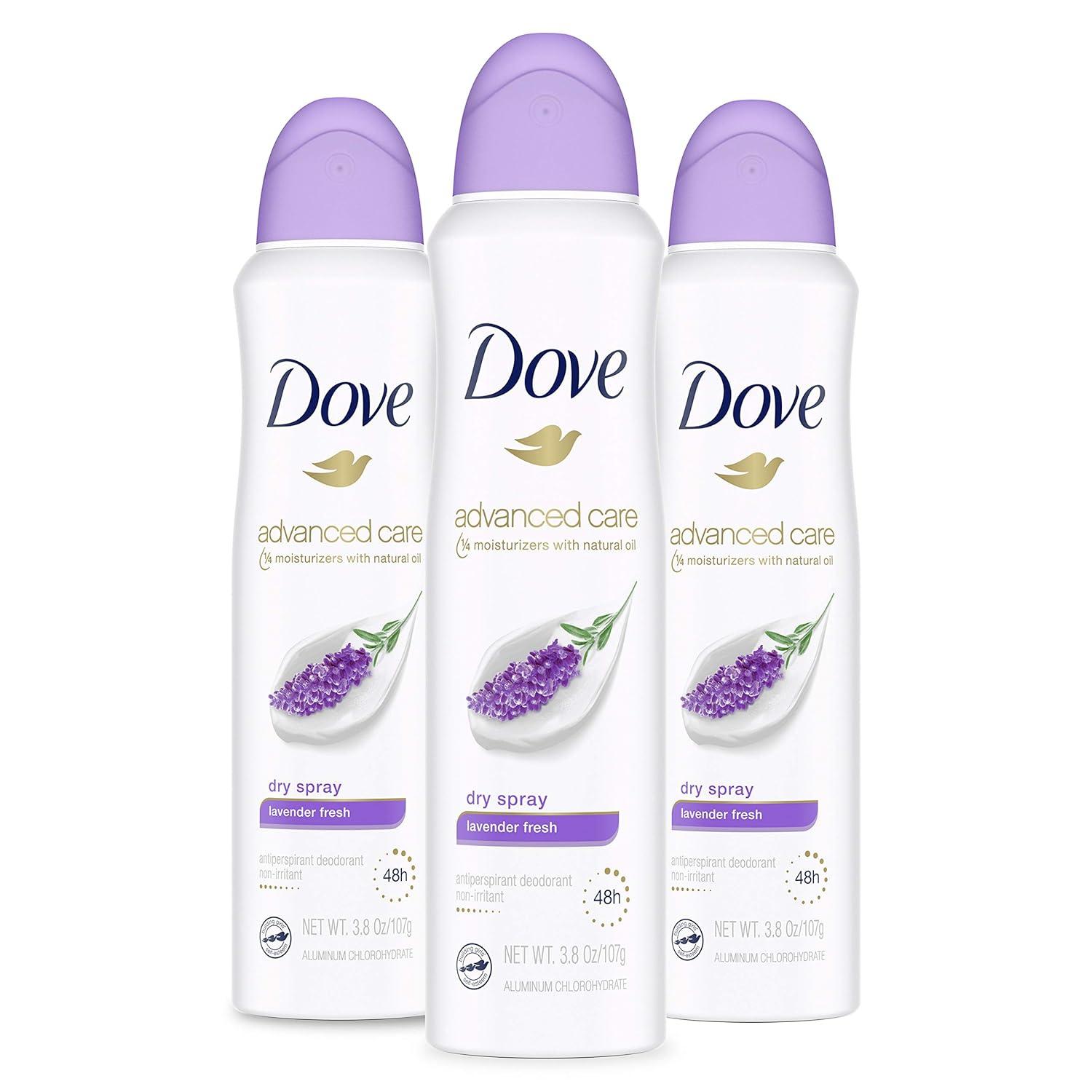 imageDove Advanced Care Antiperspirant Deodorant Spray Powder Soft 3 Count to help skin barrier repair after shaving 72 hour antiperspirant deodorant for soft underarms with boosted ceramide levels 38 oz38 Ounce Pack of 3
