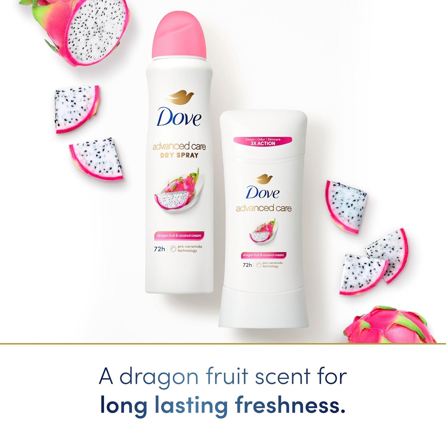imageDove Advanced Care Antiperspirant Deodorant Spray for Women 3 Pack Dragon Fruit amp Coconut Cream 72 hour sweat and odor protection 38oz