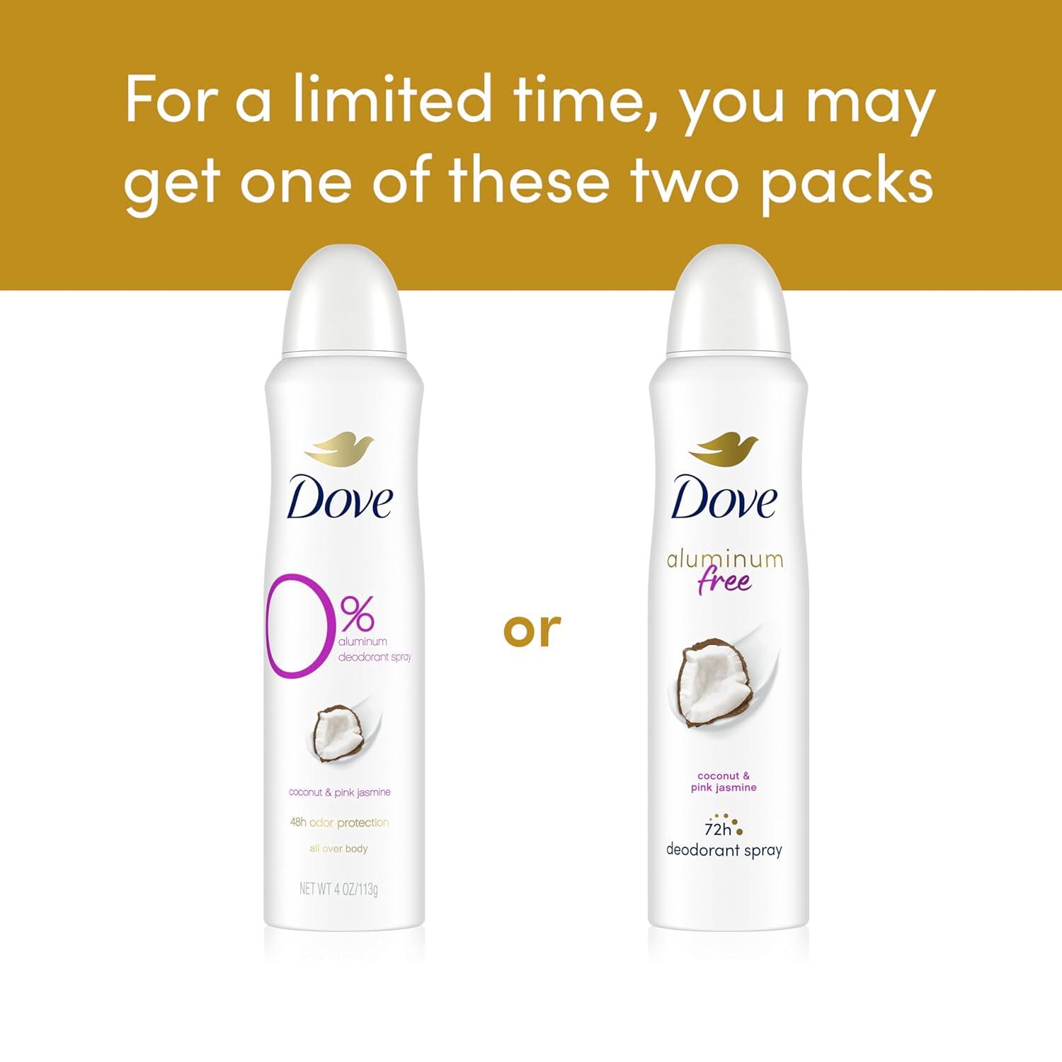 imageDove Aluminum Free Deodorant Spray for Women 3 Count Cucumber amp Green Tea 72 hour odor protection 4 ozCoconut Pink Jasmine