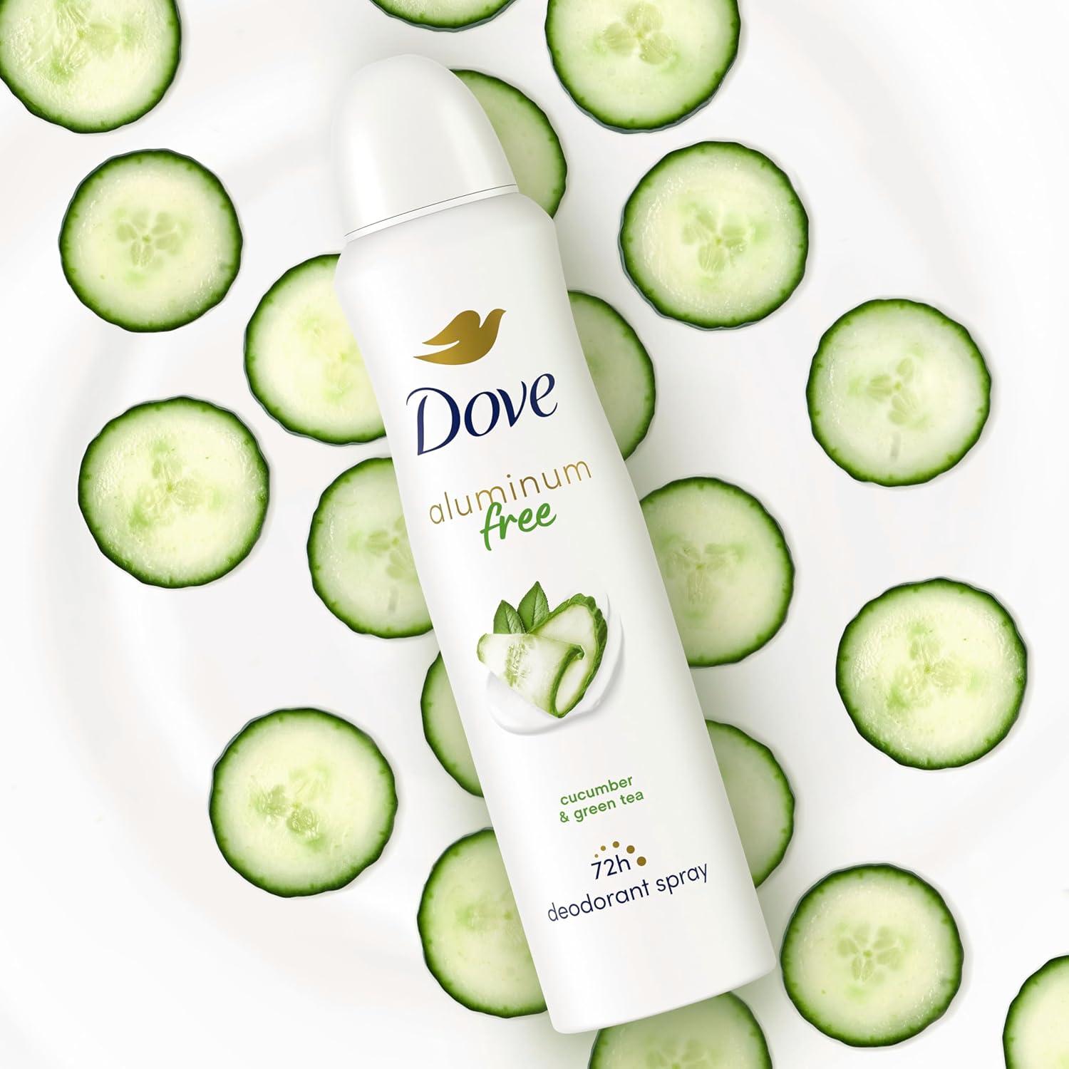 imageDove Aluminum Free Deodorant Spray for Women 3 Count Cucumber amp Green Tea 72 hour odor protection 4 ozCucumber