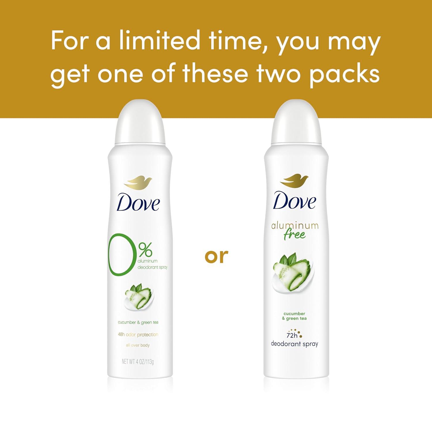 imageDove Aluminum Free Deodorant Spray for Women 3 Count Cucumber amp Green Tea 72 hour odor protection 4 ozCucumber and Green Tea