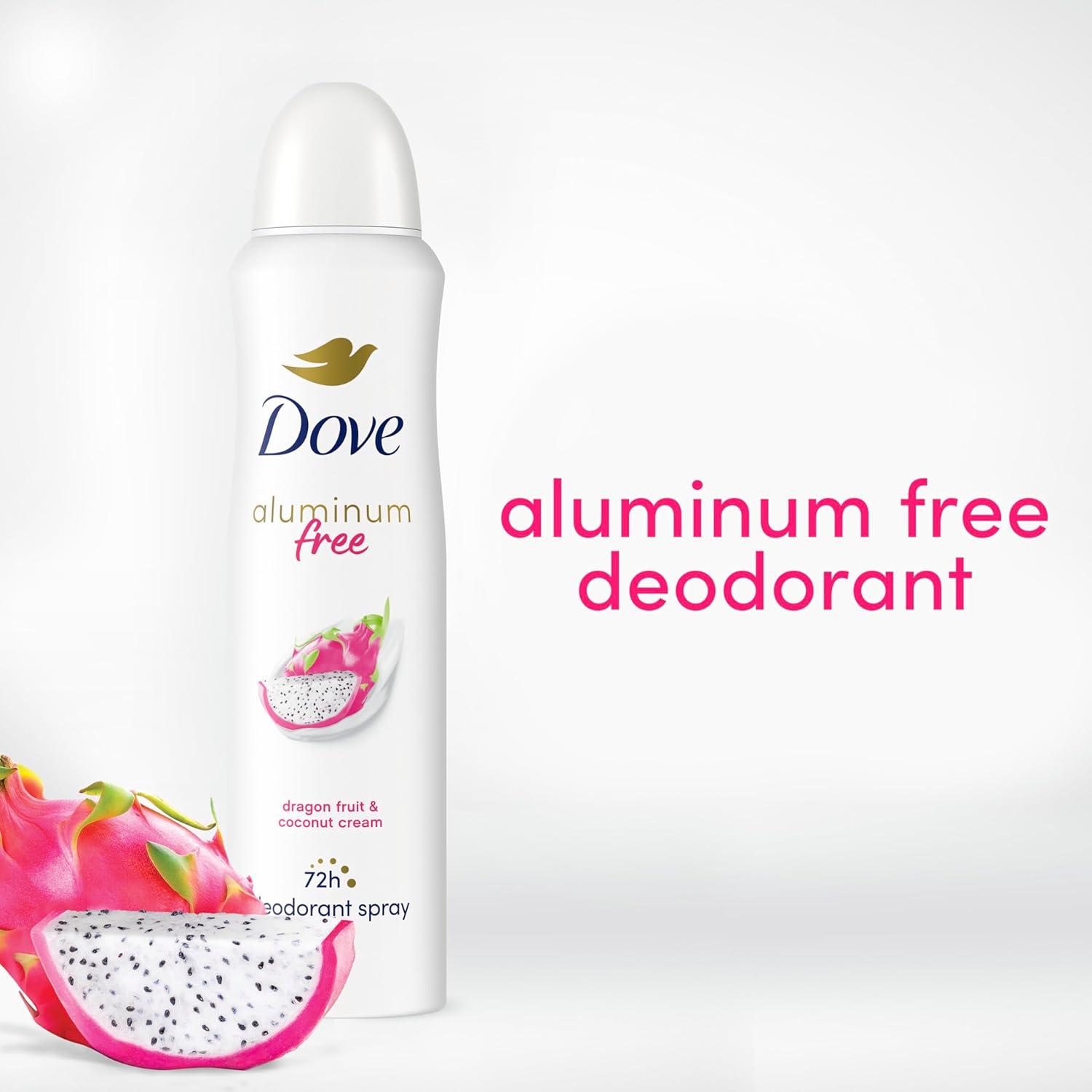 imageDove Aluminum Free Deodorant Spray for Women 3 Pack Dragon Fruit amp Coconut Cream 72 hour odor protection 4 oz