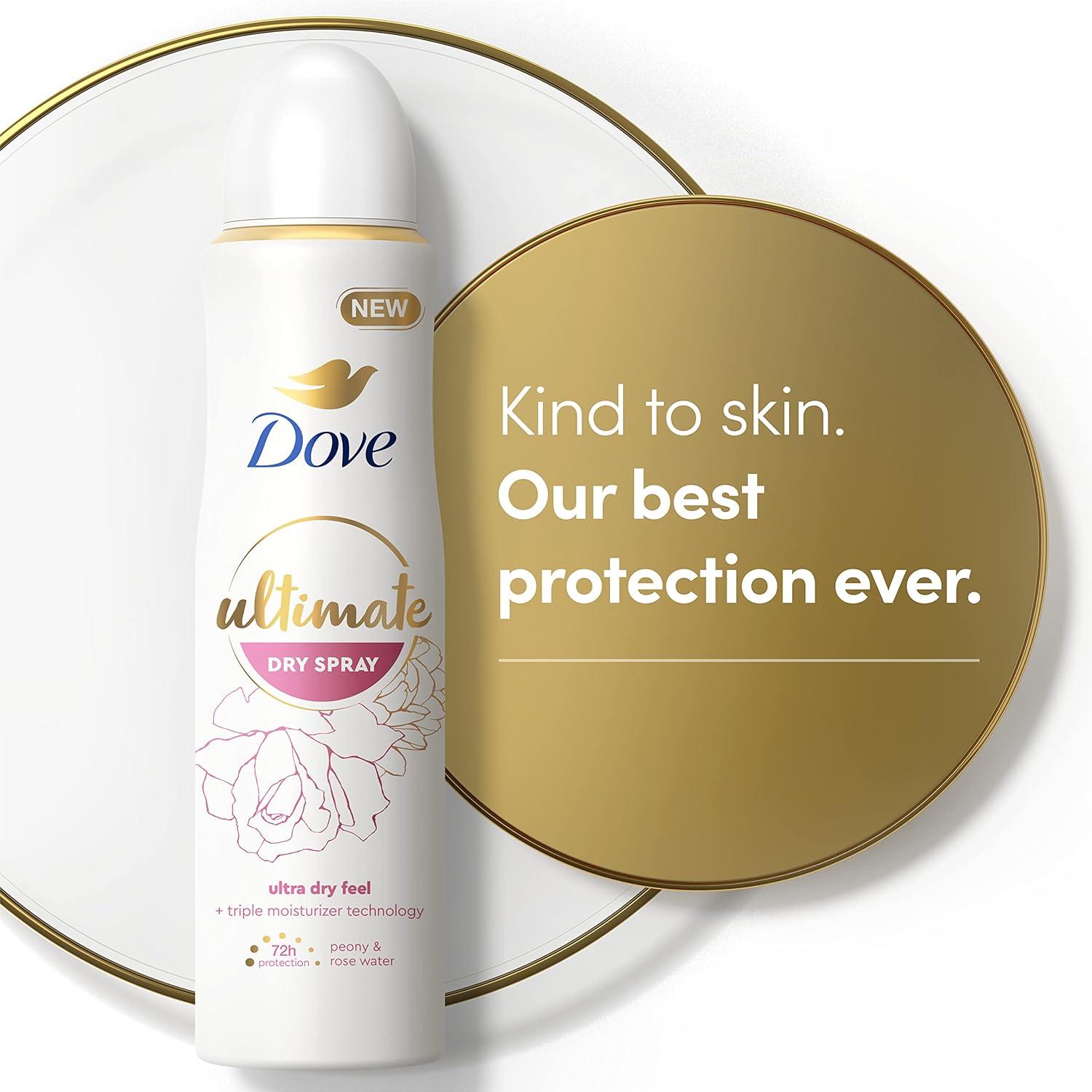imageDove Ultimate Dry Spray Antiperspirant Peony And Rose Water 2 Count For 72Hour Sweat And Odor Protection With Triple Moisturizer Technology 38oz38 Ounce Pack of 2