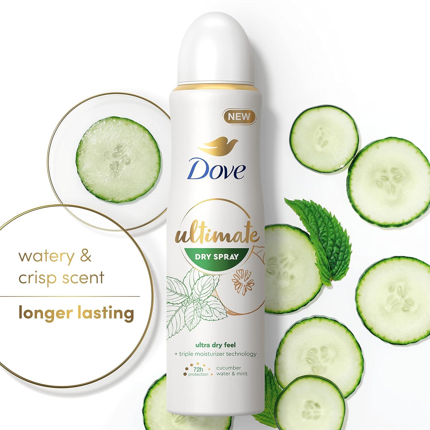 imageDove Ultimate Dry Spray Antiperspirant Peony And Rose Water 2 Count For 72Hour Sweat And Odor Protection With Triple Moisturizer Technology 38oz38 Ounce Pack of 2