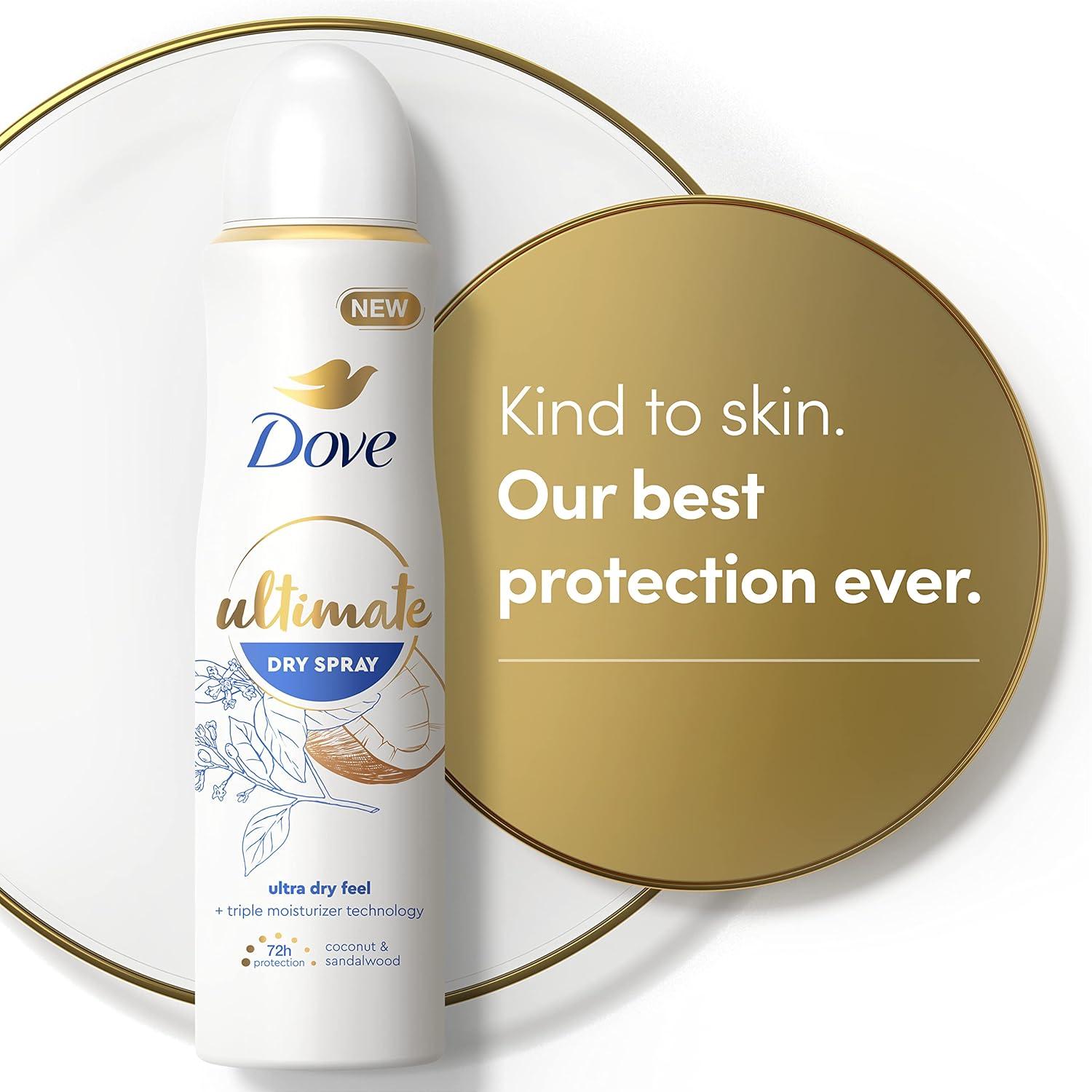 imageDove Ultimate Dry Spray Antiperspirant Peony And Rose Water 2 Count For 72Hour Sweat And Odor Protection With Triple Moisturizer Technology 38oz38 Ounce Pack of 2
