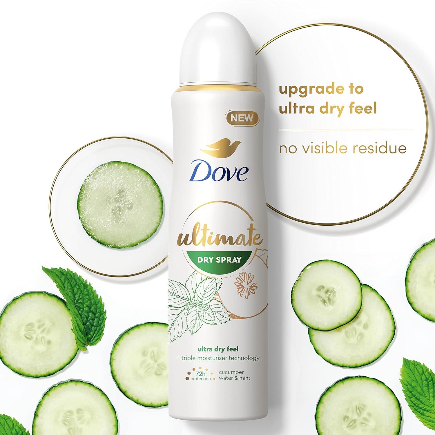 imageDove Ultimate Dry Spray Antiperspirant Peony And Rose Water 2 Count For 72Hour Sweat And Odor Protection With Triple Moisturizer Technology 38oz38 Ounce Pack of 2