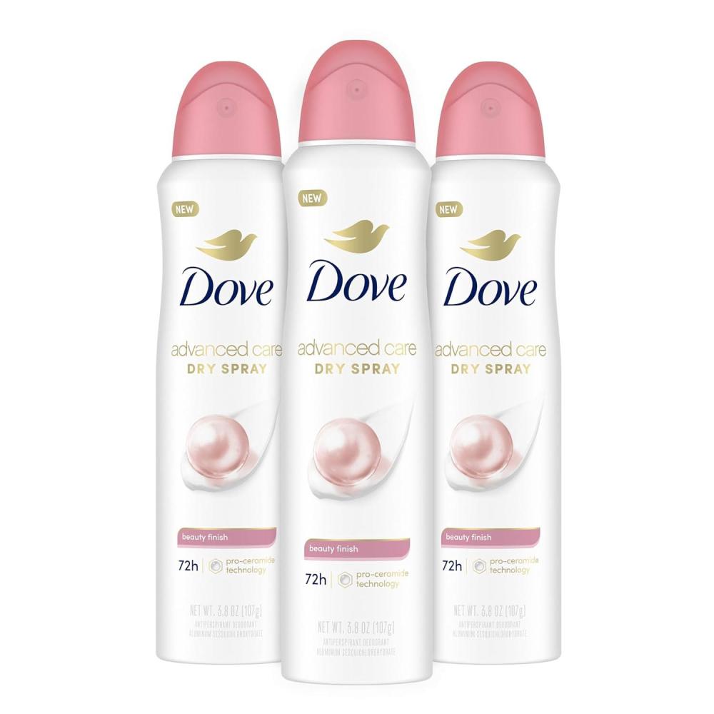 imageDove Advanced Care Antiperspirant Deodorant Spray Powder Soft 3 Count to help skin barrier repair after shaving 72 hour antiperspirant deodorant for soft underarms with boosted ceramide levels 38 oz114 Ounce Pack of 1