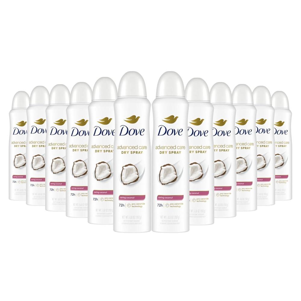 imageDove Advanced Care Antiperspirant Deodorant Spray Powder Soft 3 Count to help skin barrier repair after shaving 72 hour antiperspirant deodorant for soft underarms with boosted ceramide levels 38 oz38 Ounce Pack of 12