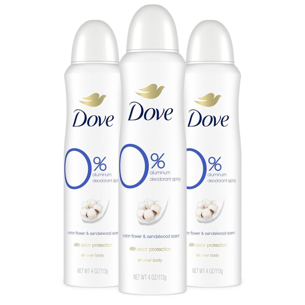 imageDove Aluminum Free Deodorant Spray for Women 3 Count Cucumber amp Green Tea 72 hour odor protection 4 ozCotton Flower and Sandalwood