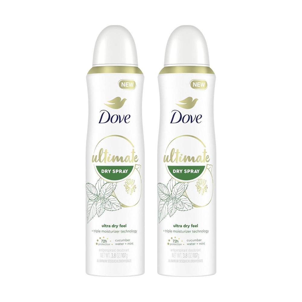 imageDove Ultimate Dry Spray Antiperspirant Peony And Rose Water 2 Count For 72Hour Sweat And Odor Protection With Triple Moisturizer Technology 38oz38 Ounce Pack of 2